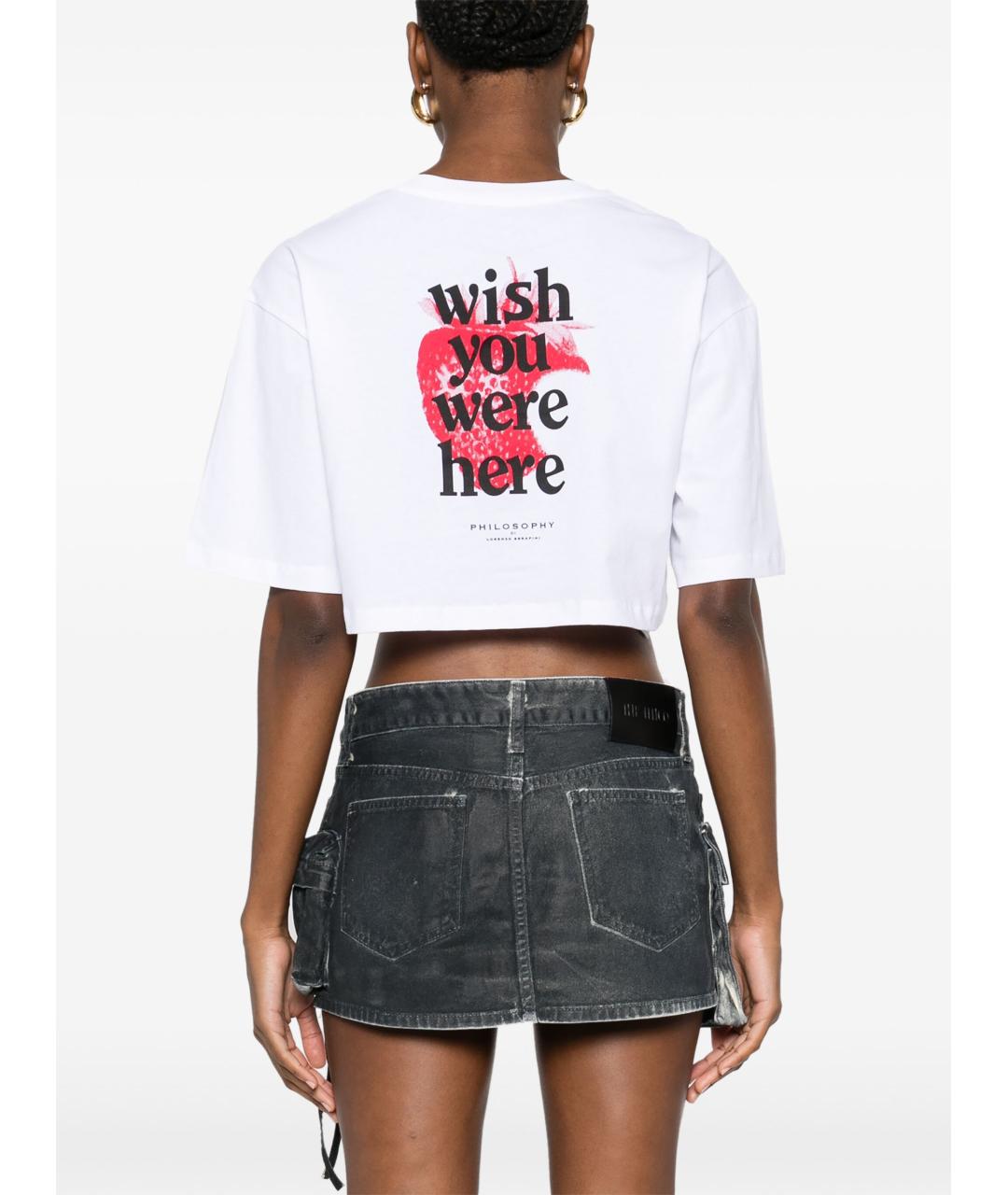 PHILOSOPHY Белая хлопковая футболка, фото 4
