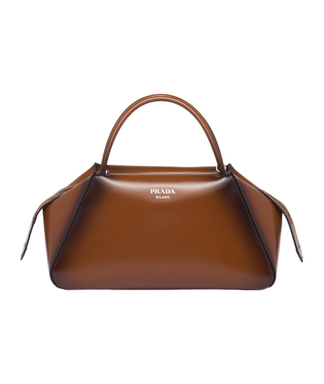 PRADA Коричневая кожаная сумка тоут, фото 1