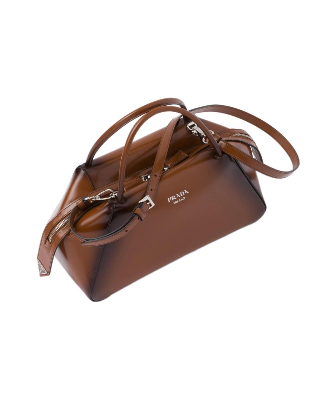 PRADA Коричневая кожаная сумка тоут, фото 2