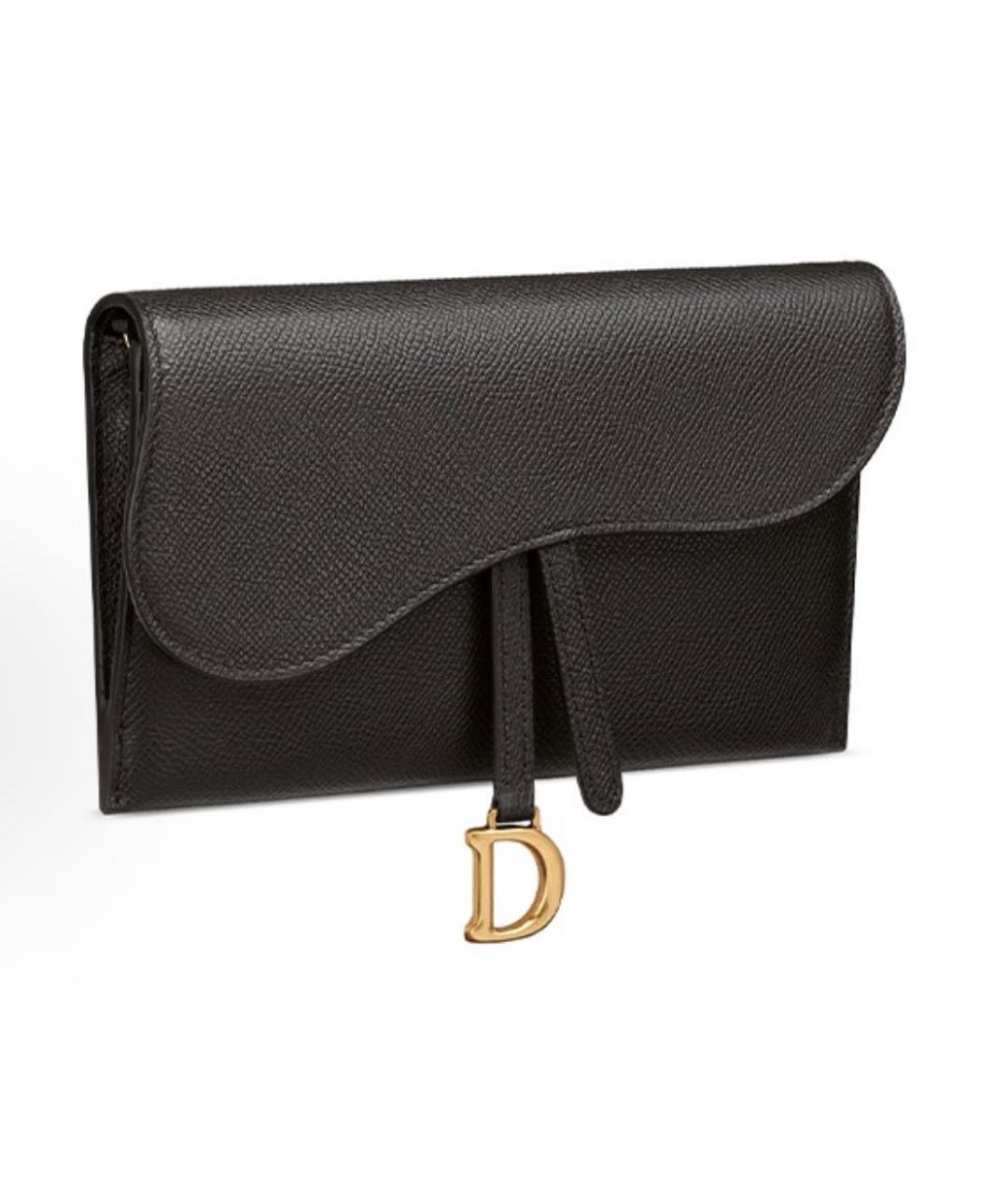 CHRISTIAN DIOR Черная кожаная сумка через плечо, фото 2