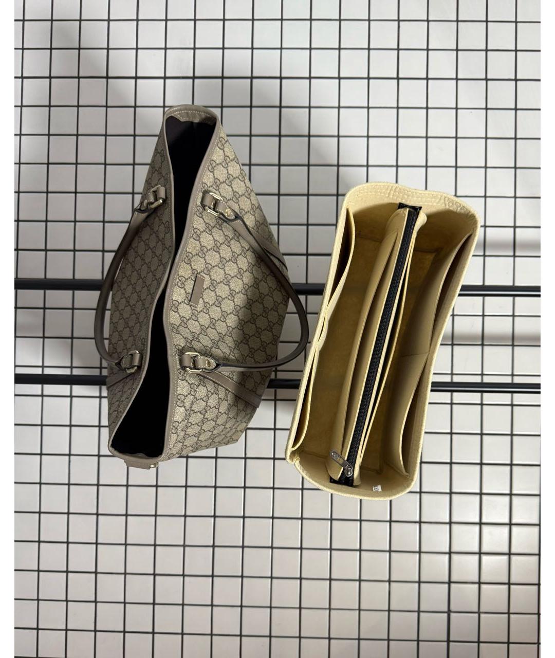 GUCCI Бежевая жаккардовая сумка тоут, фото 8