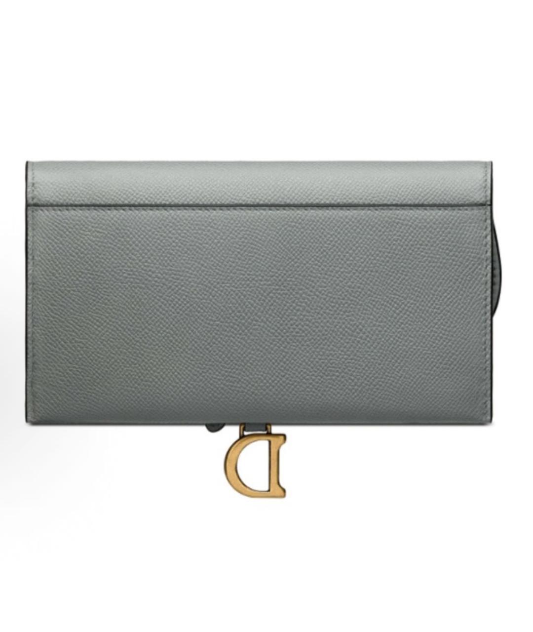 CHRISTIAN DIOR Серая кожаная сумка через плечо, фото 3