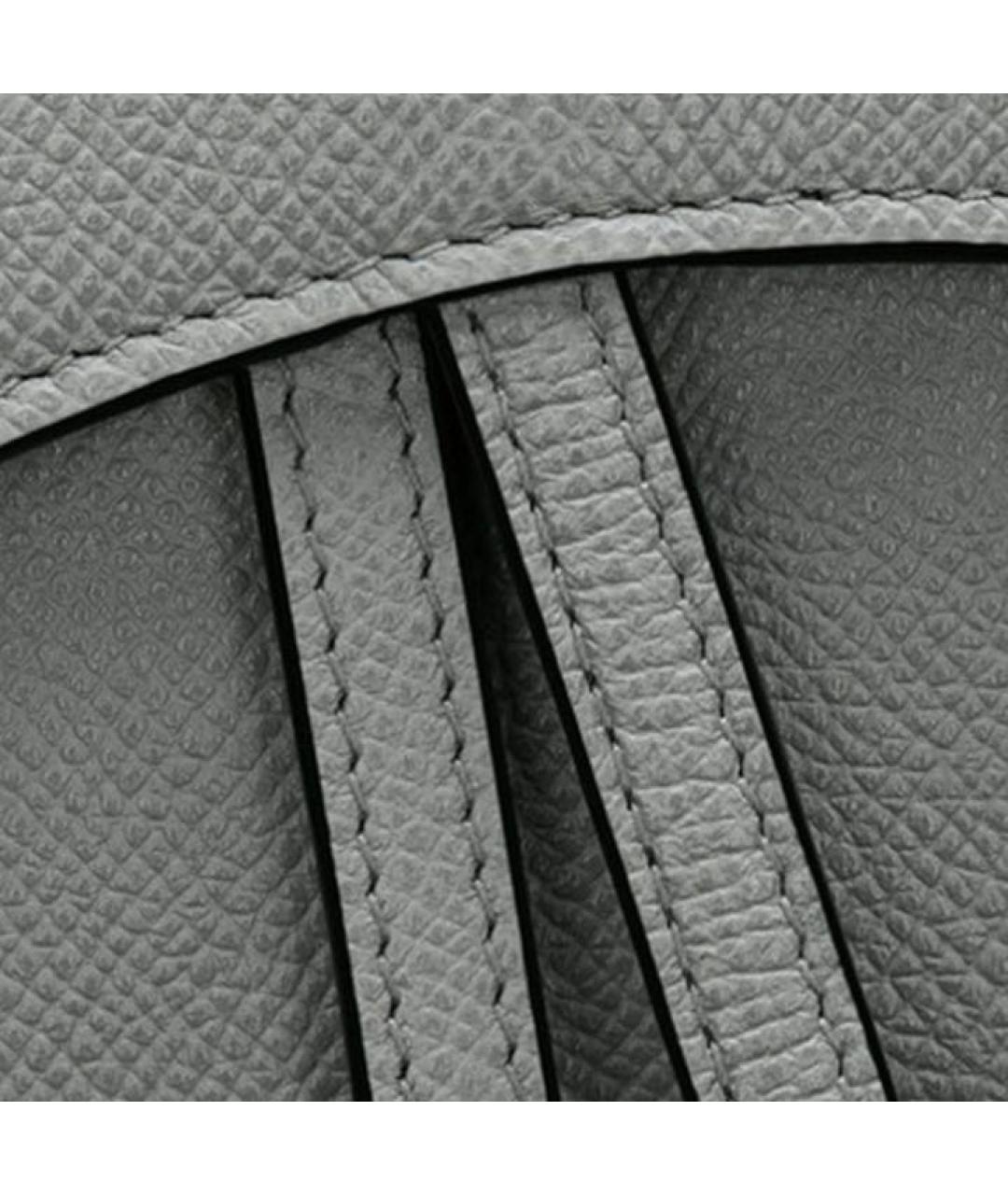 CHRISTIAN DIOR Серая кожаная сумка через плечо, фото 5