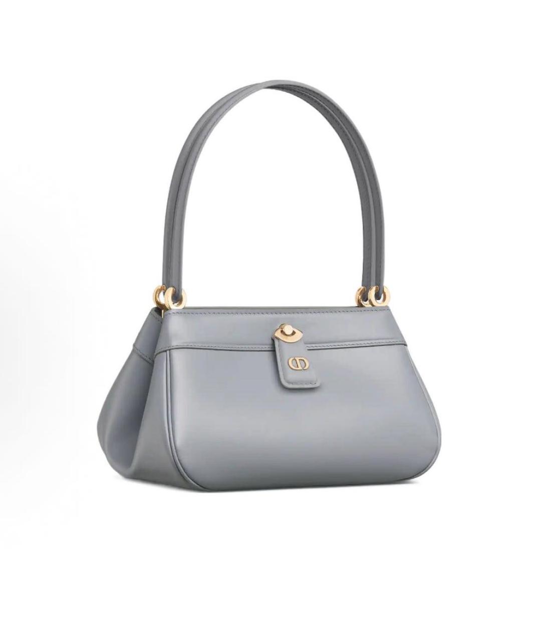 CHRISTIAN DIOR Серая кожаная сумка через плечо, фото 2