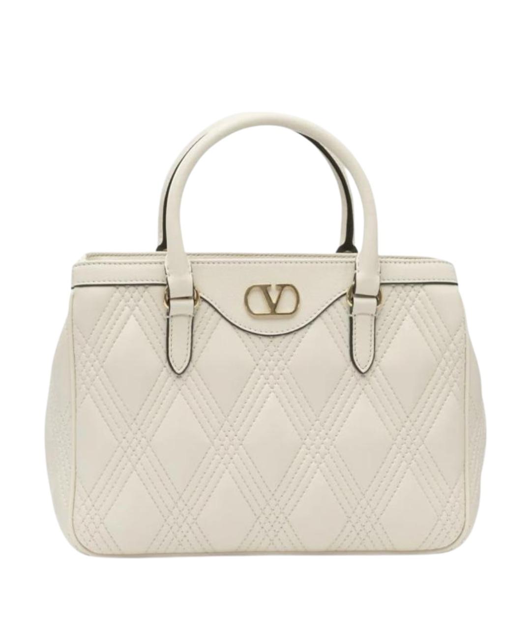 VALENTINO Белая кожаная сумка тоут, фото 1