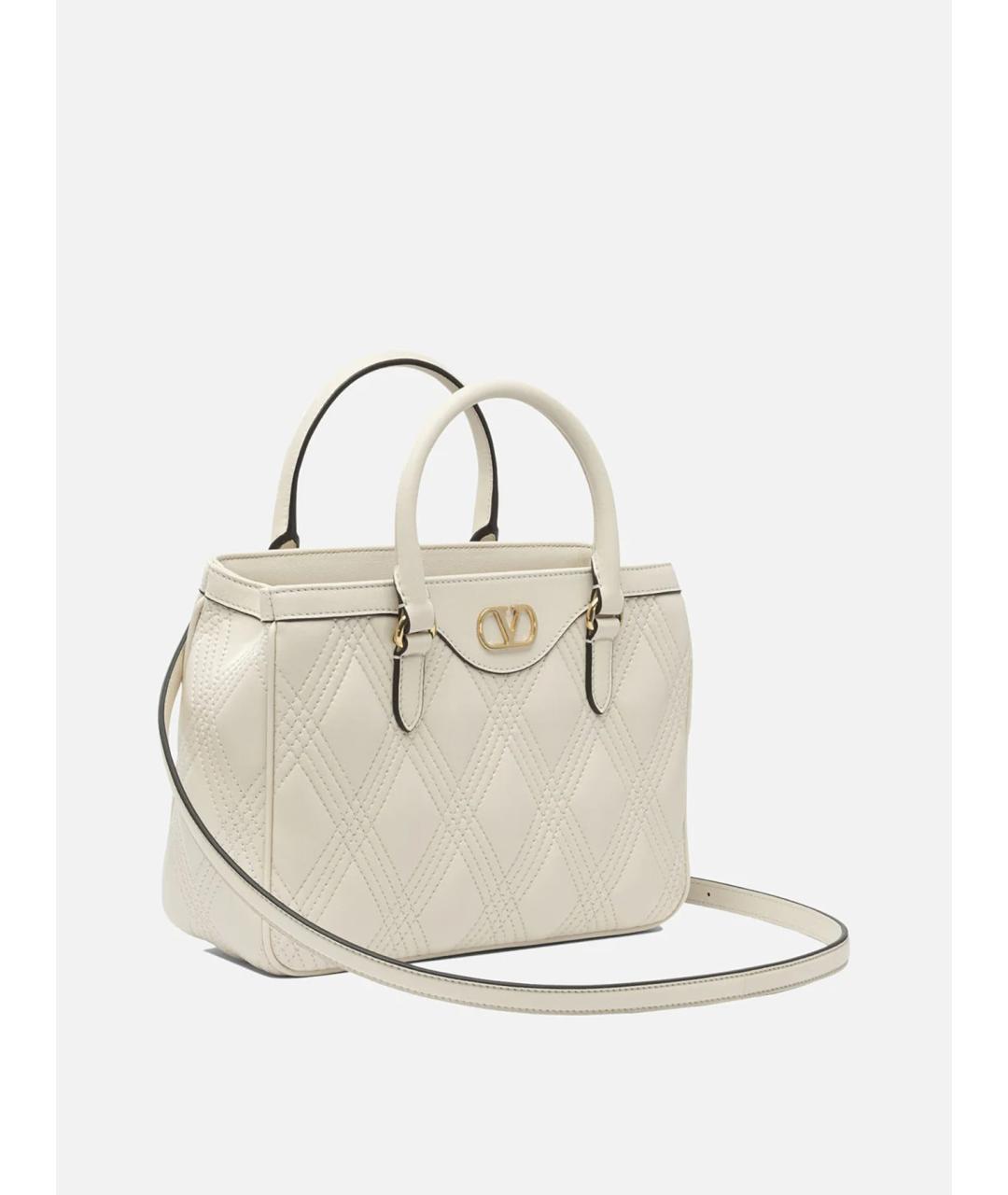 VALENTINO Белая кожаная сумка тоут, фото 2