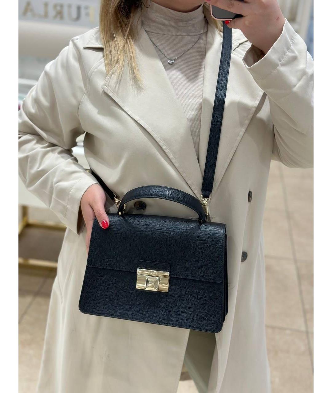 FURLA Черная кожаная сумка через плечо, фото 5