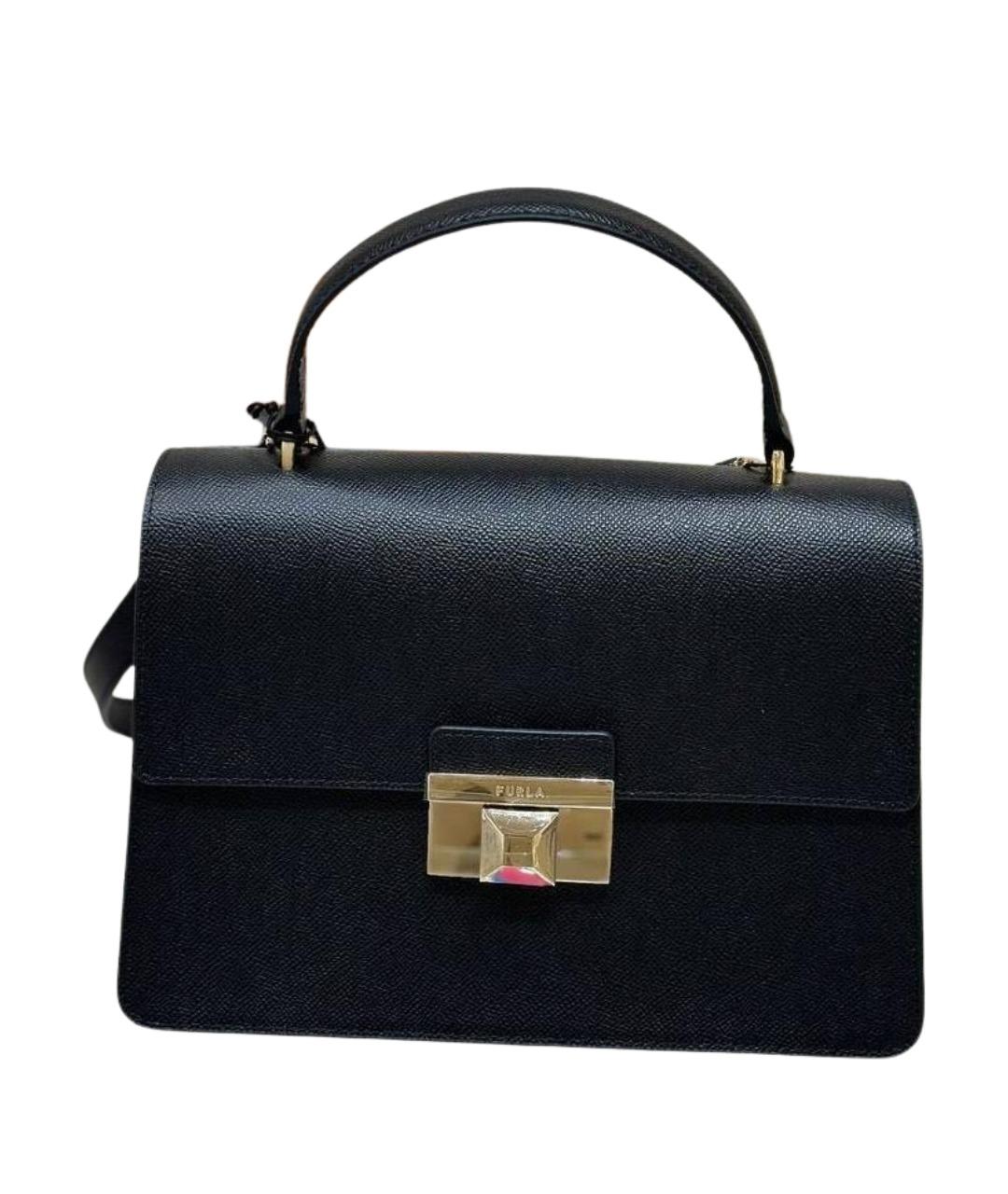 FURLA Черная кожаная сумка через плечо, фото 1