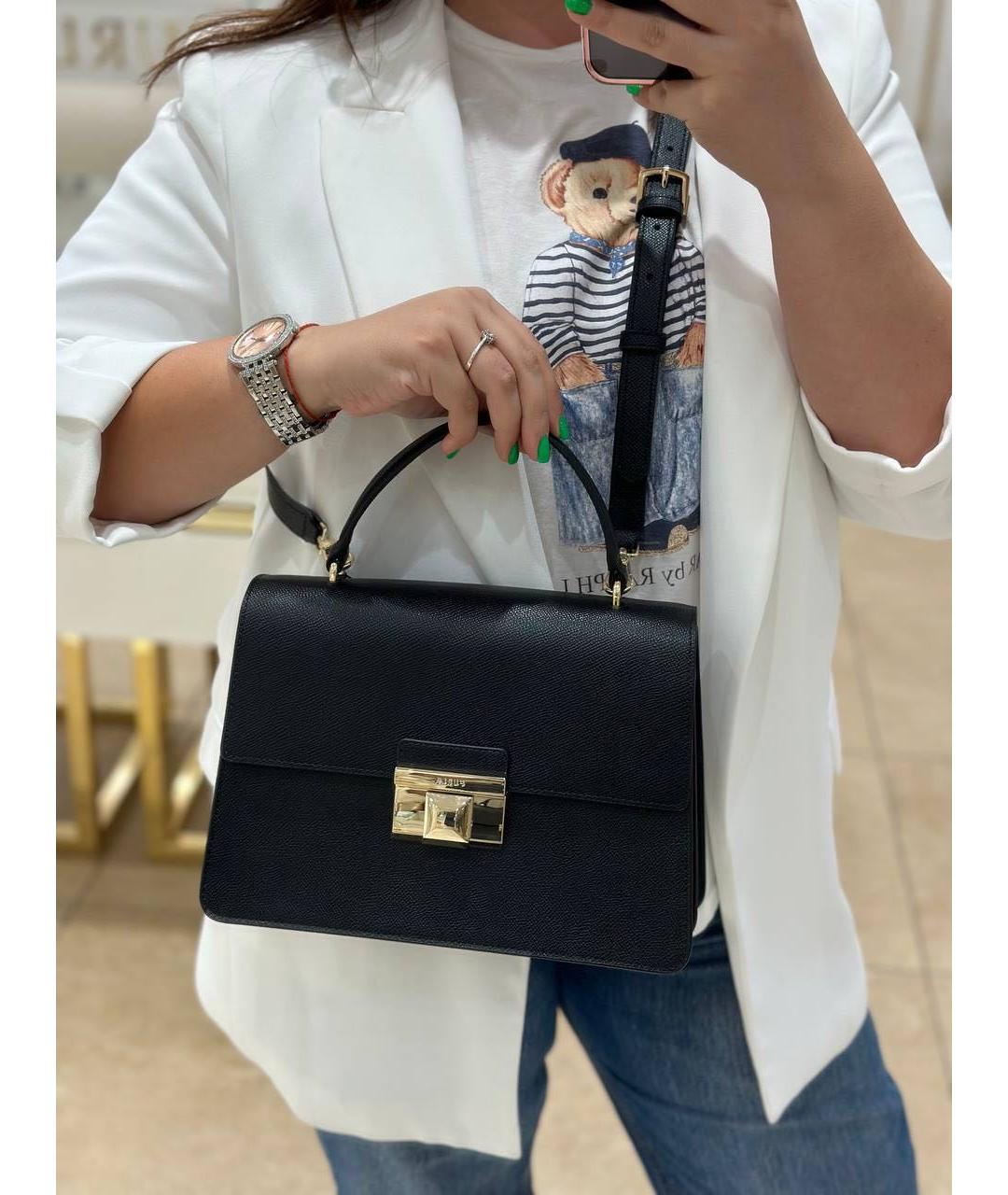 FURLA Черная кожаная сумка через плечо, фото 6