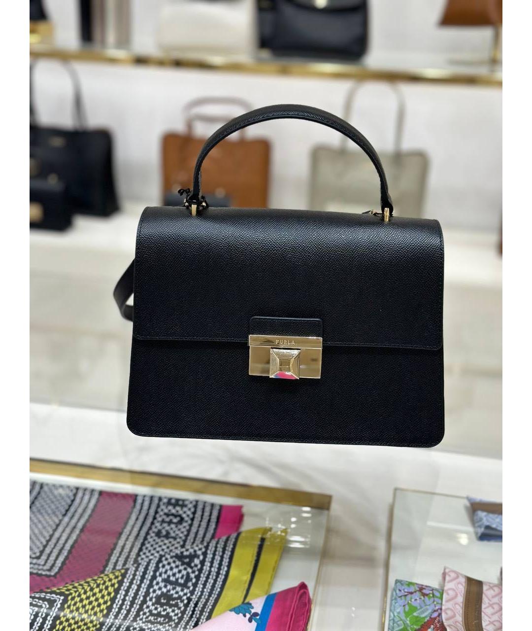 FURLA Черная кожаная сумка через плечо, фото 8