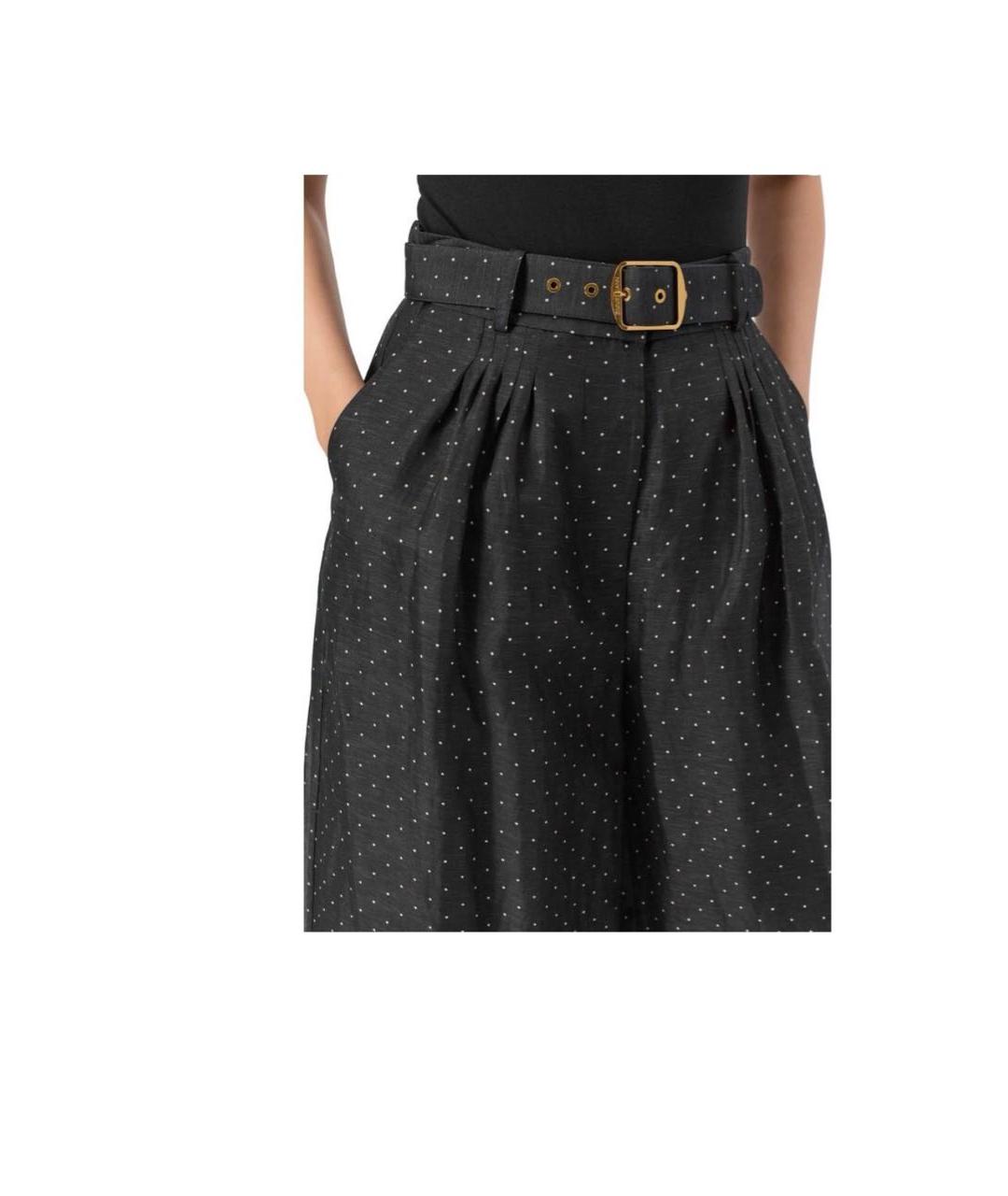 ZIMMERMANN Черные шелковые брюки широкие, фото 3