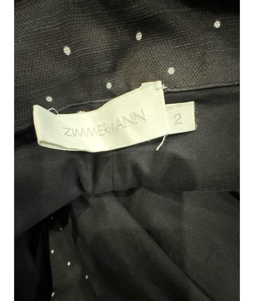 ZIMMERMANN Черные шелковые брюки широкие, фото 4