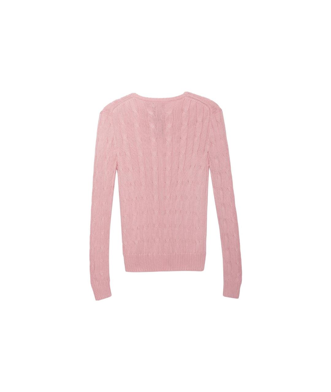 POLO RALPH LAUREN Розовый хлопковый джемпер / свитер, фото 2
