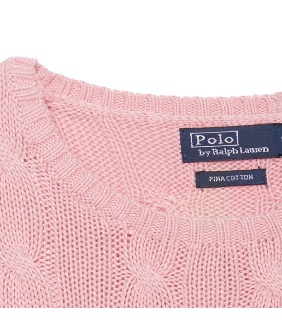 POLO RALPH LAUREN Розовый хлопковый джемпер / свитер, фото 3