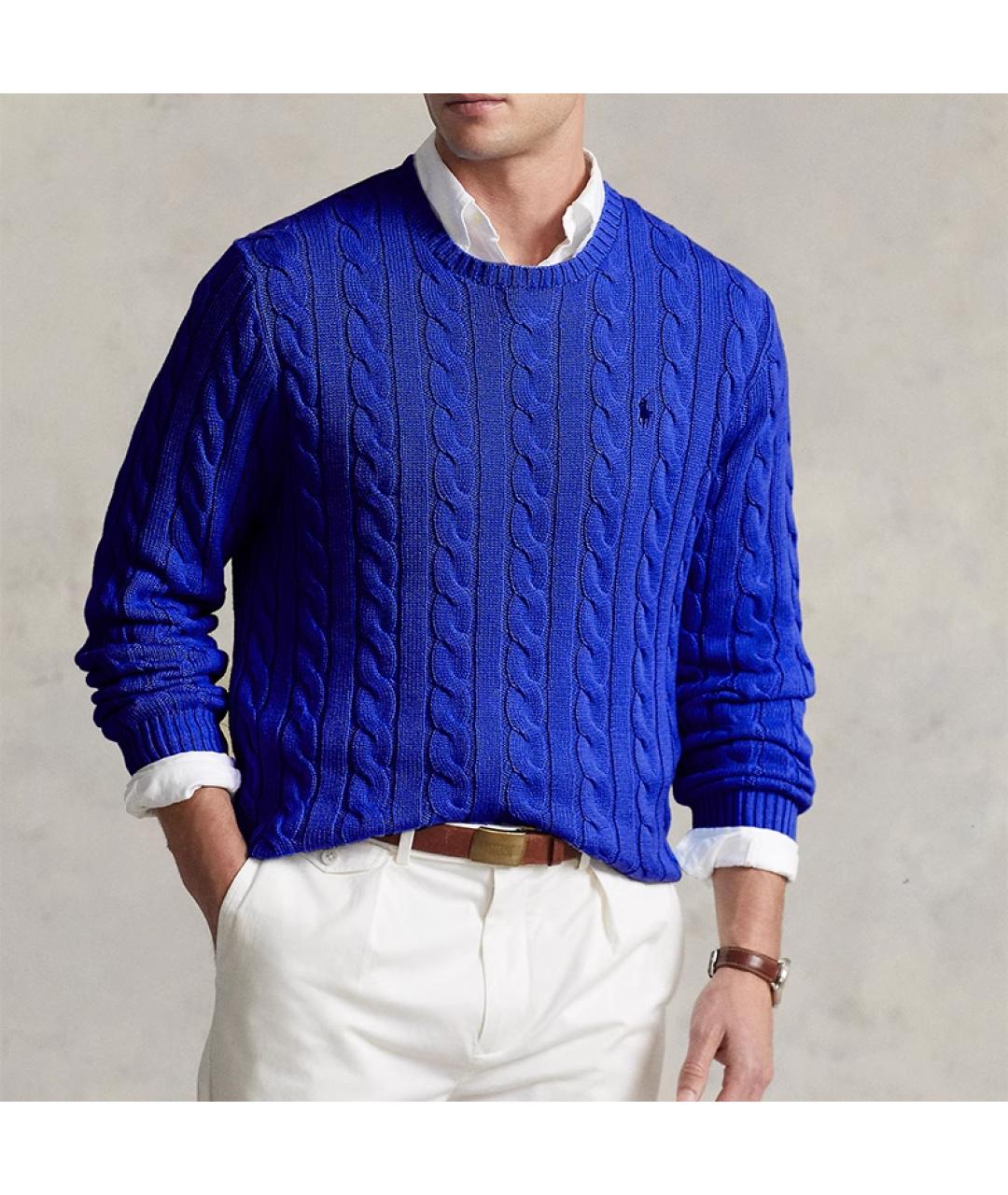 POLO RALPH LAUREN Синий хлопковый джемпер / свитер, фото 3