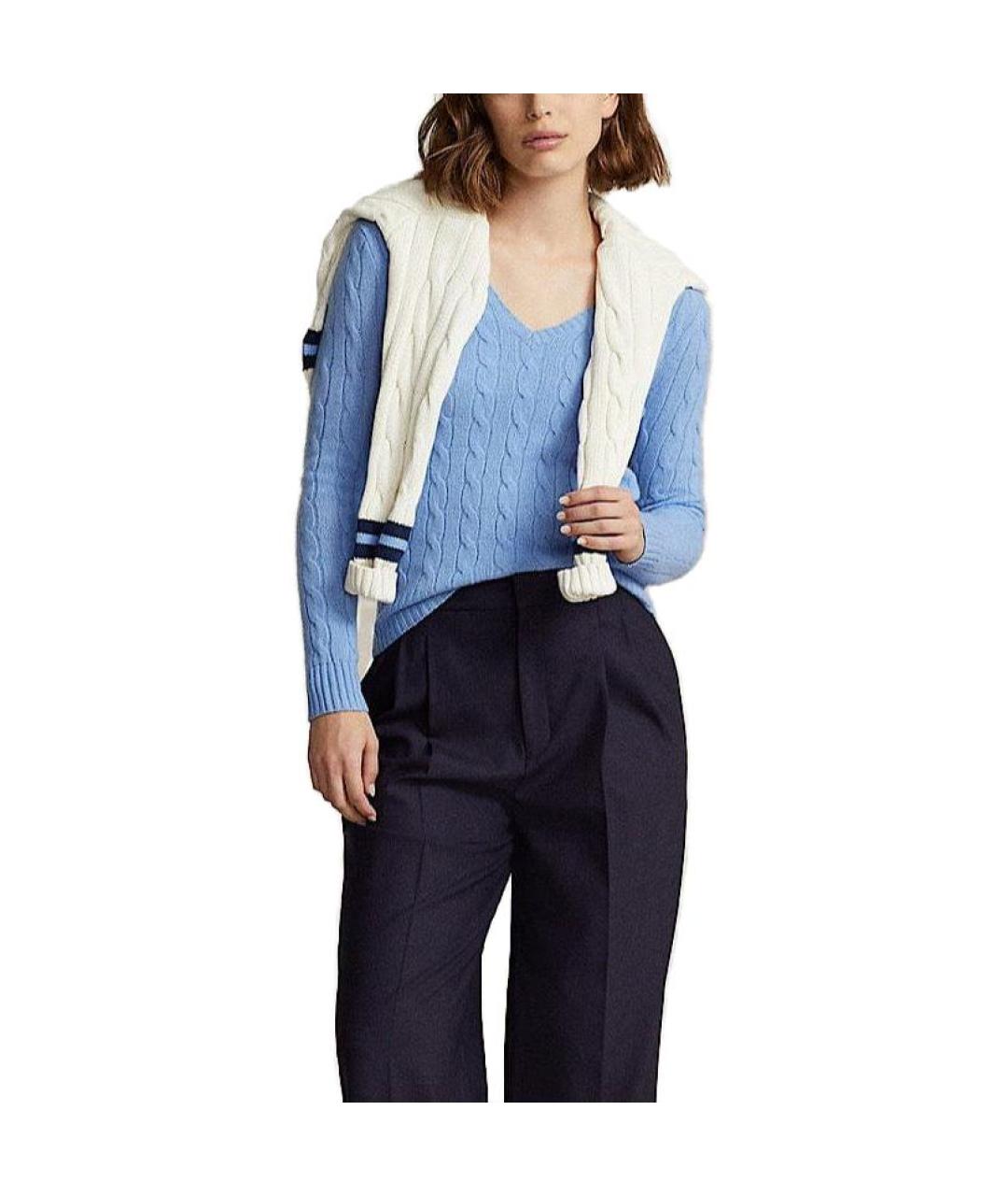 POLO RALPH LAUREN Синий хлопковый джемпер / свитер, фото 2