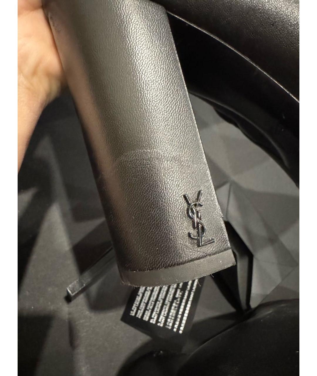 SAINT LAURENT Черные кожаные ботильоны, фото 6