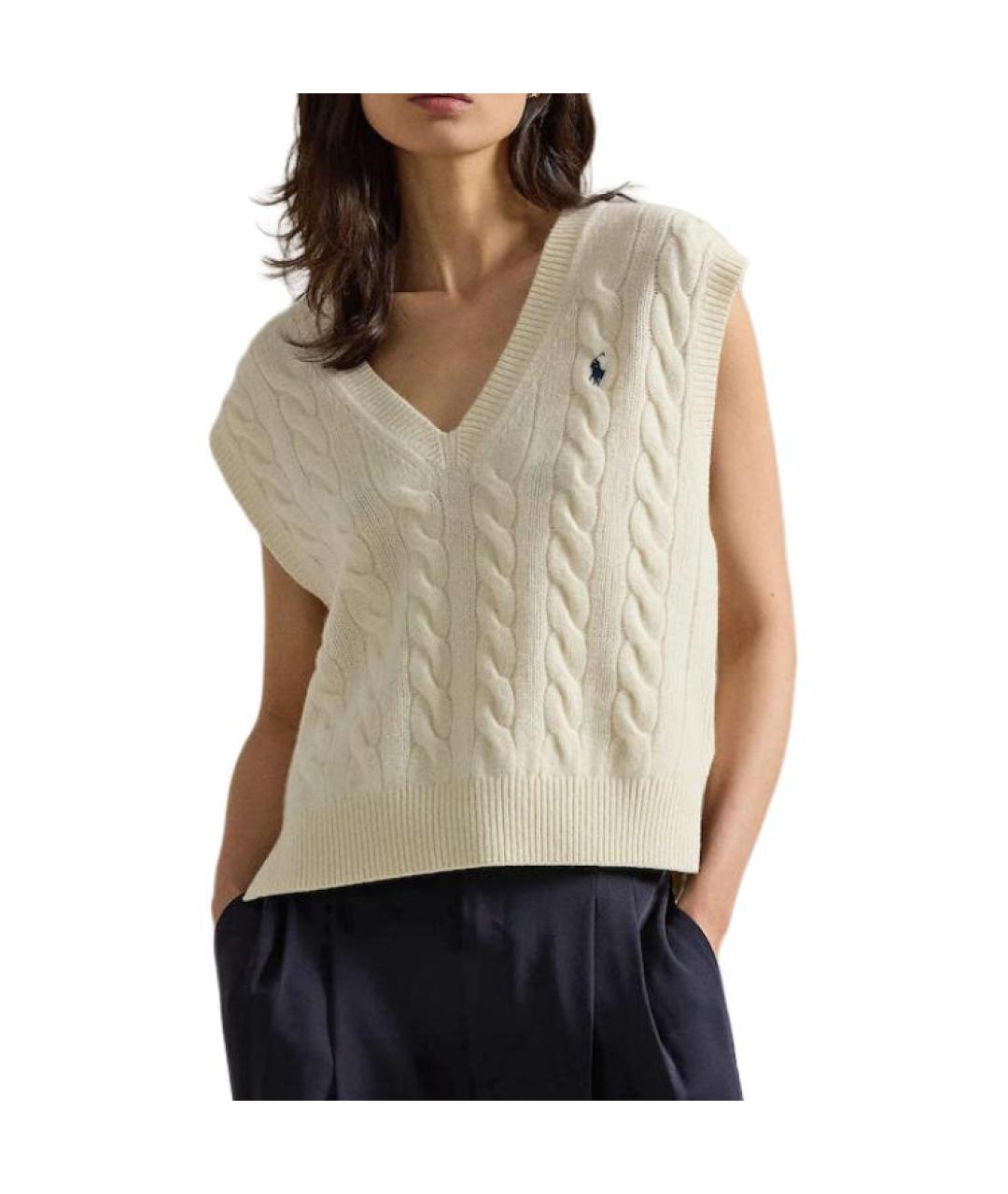 POLO RALPH LAUREN Бежевая шерстяная жилетка, фото 3