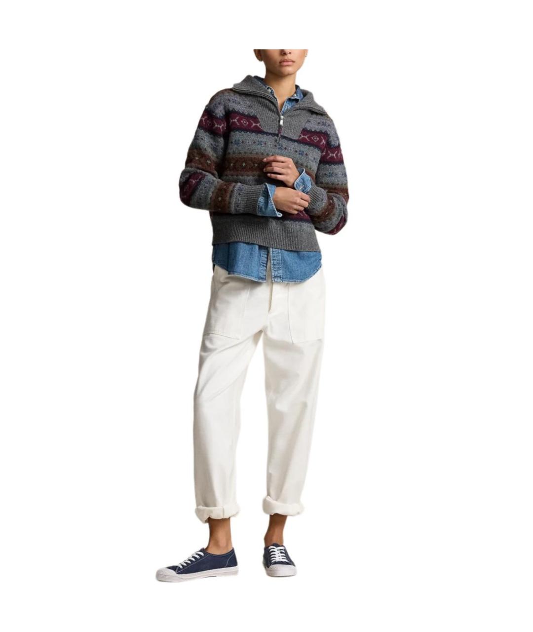 POLO RALPH LAUREN Серый шерстяной джемпер / свитер, фото 4