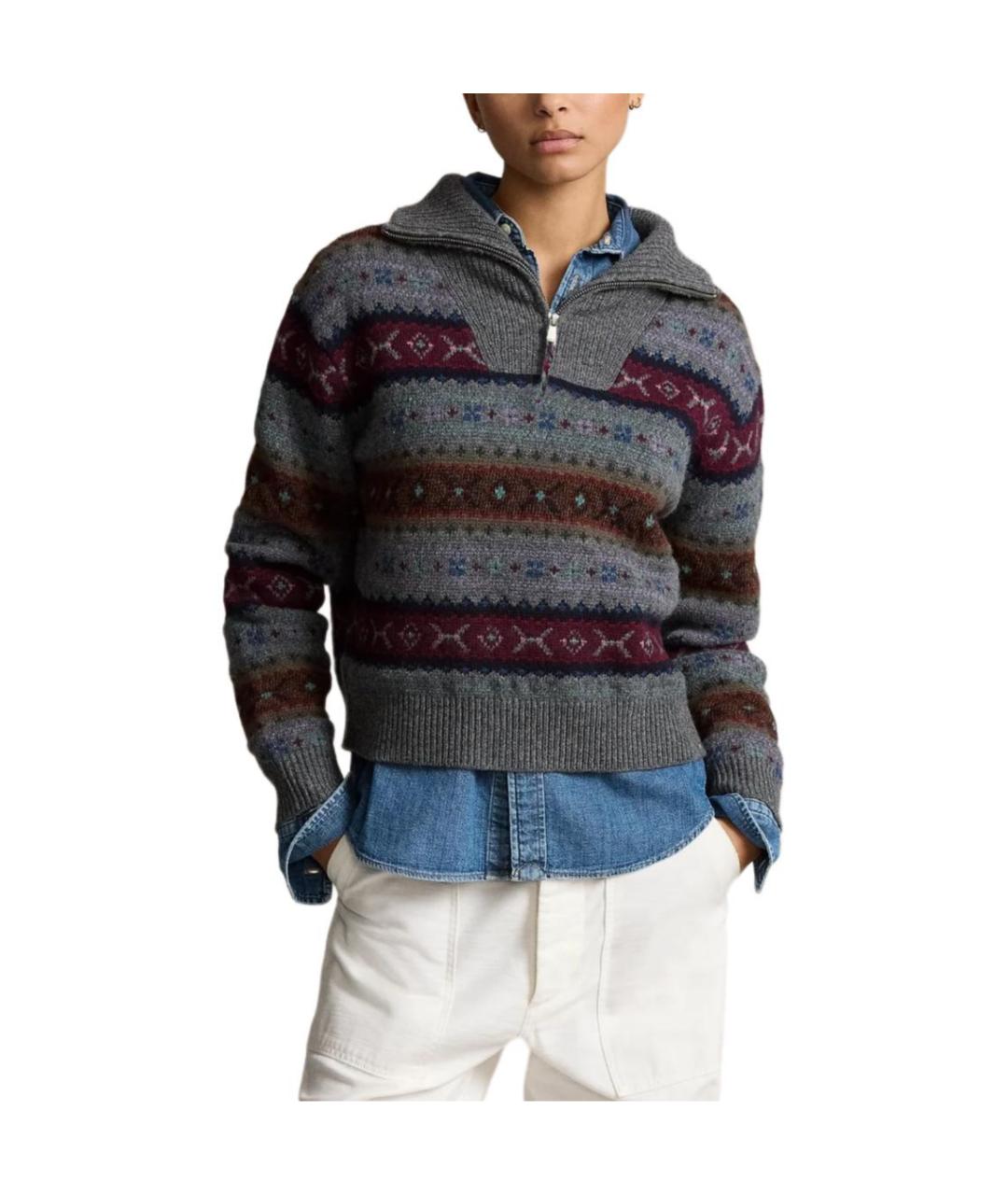 POLO RALPH LAUREN Серый шерстяной джемпер / свитер, фото 2