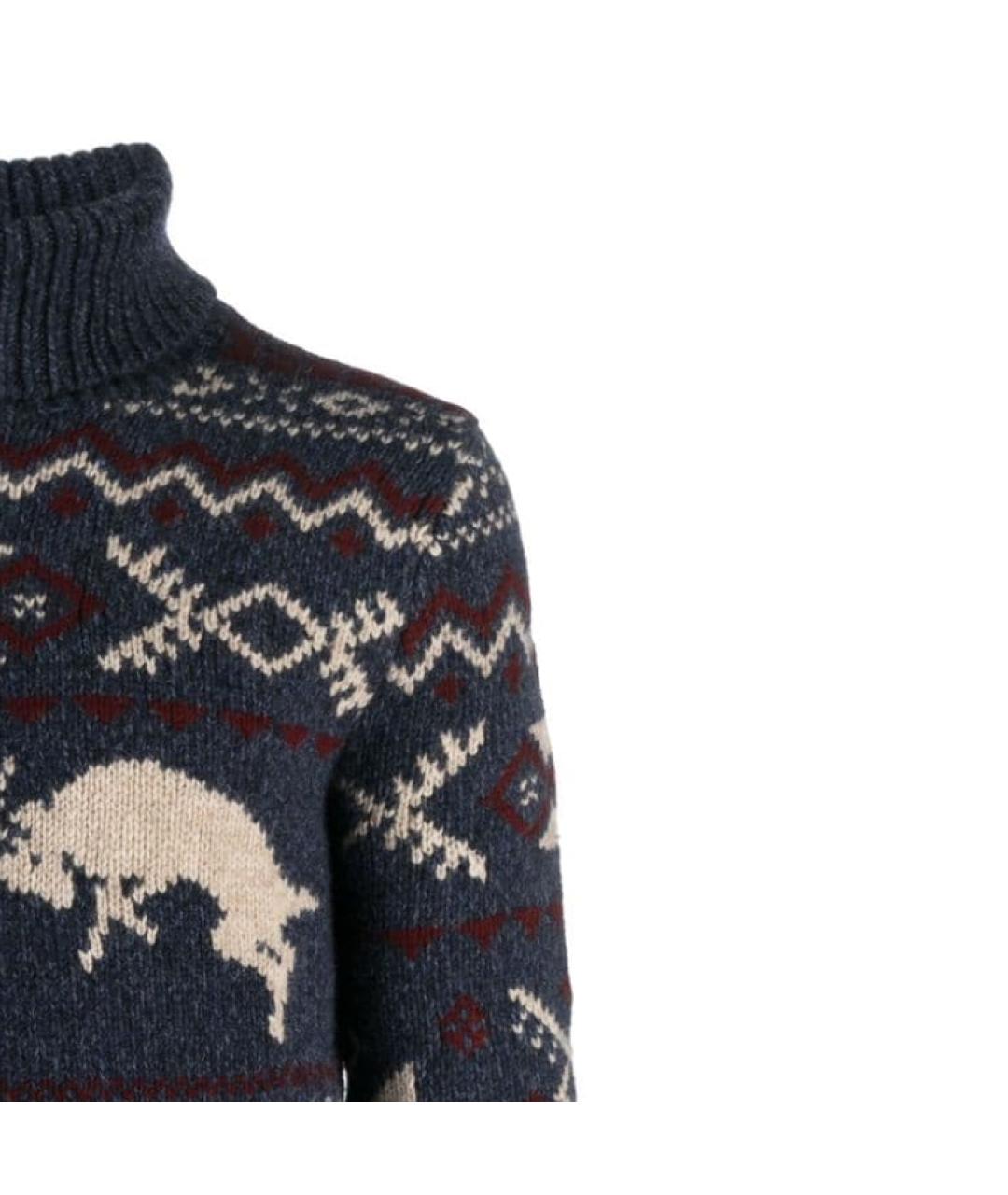 POLO RALPH LAUREN Темно-синий шерстяной джемпер / свитер, фото 6