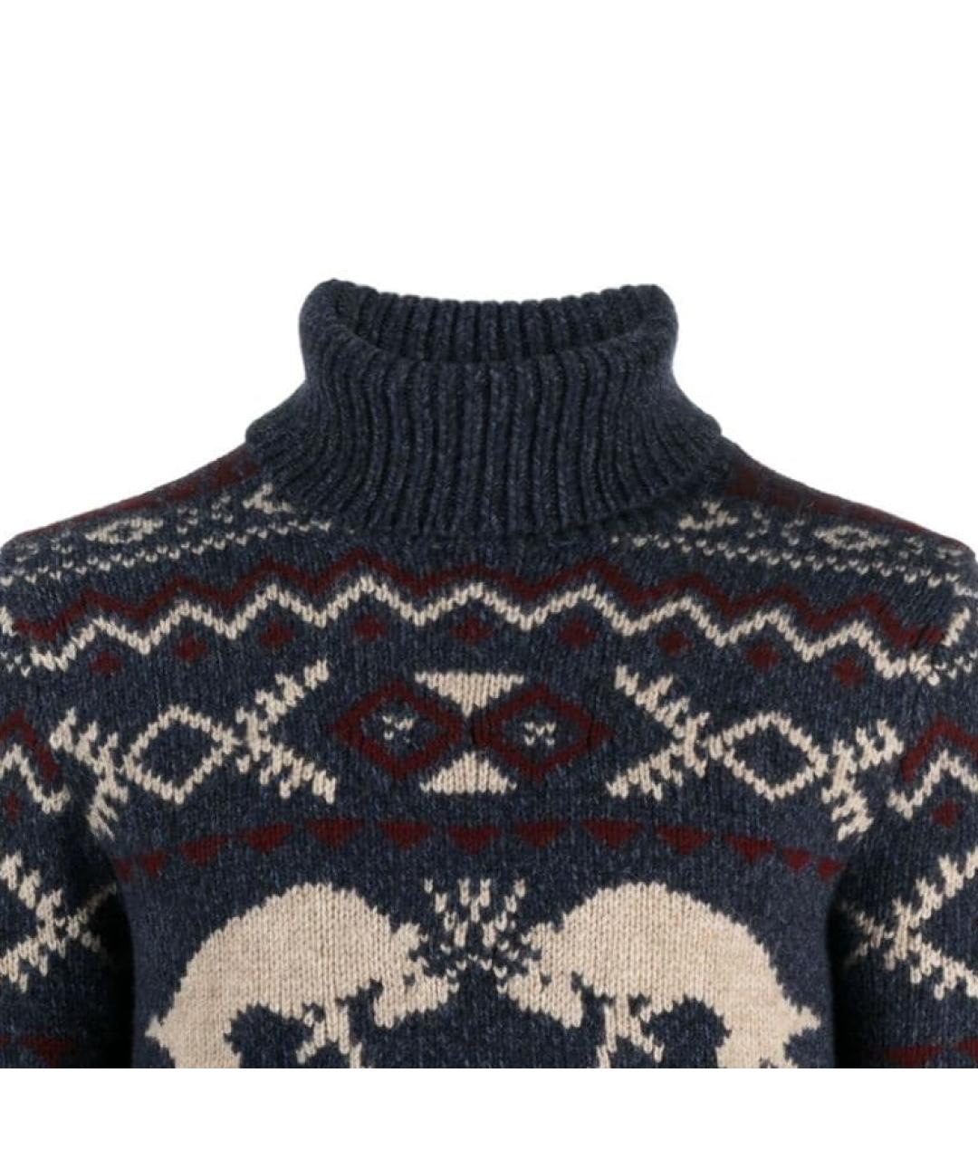 POLO RALPH LAUREN Темно-синий шерстяной джемпер / свитер, фото 5