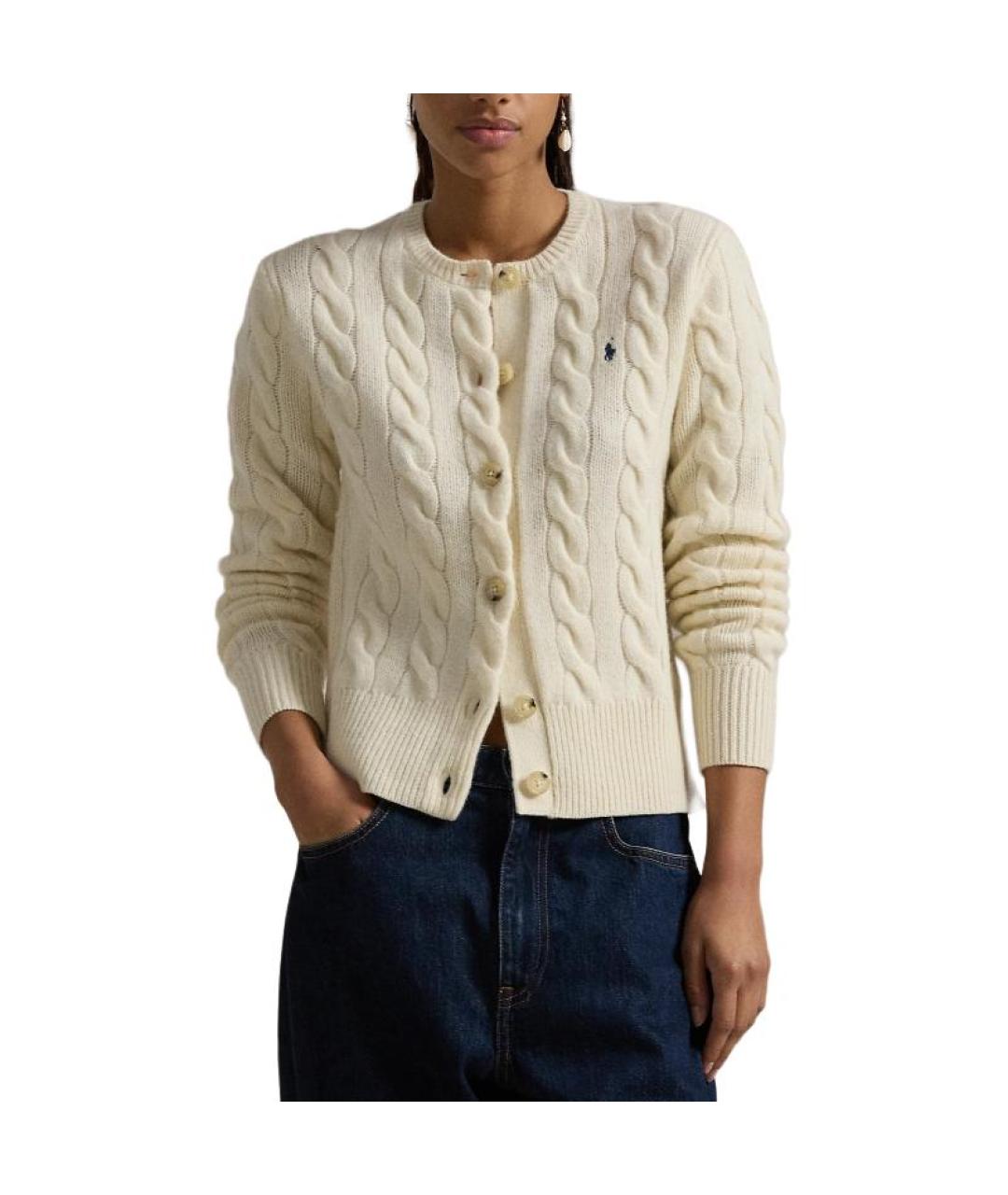 POLO RALPH LAUREN Бежевый хлопковый кардиган, фото 3