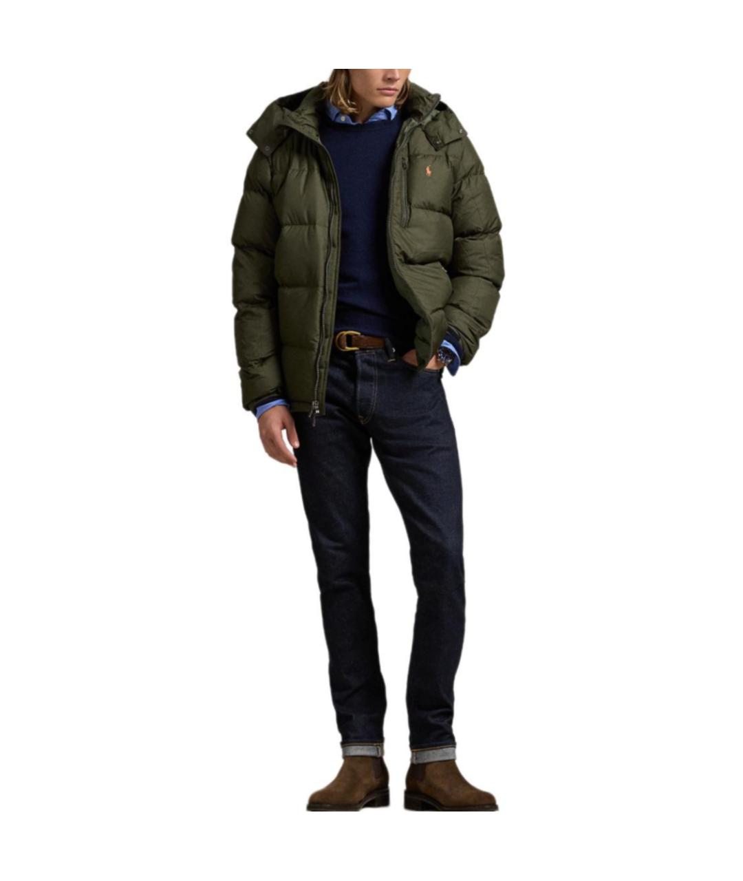 POLO RALPH LAUREN Зеленый пуховик, фото 3