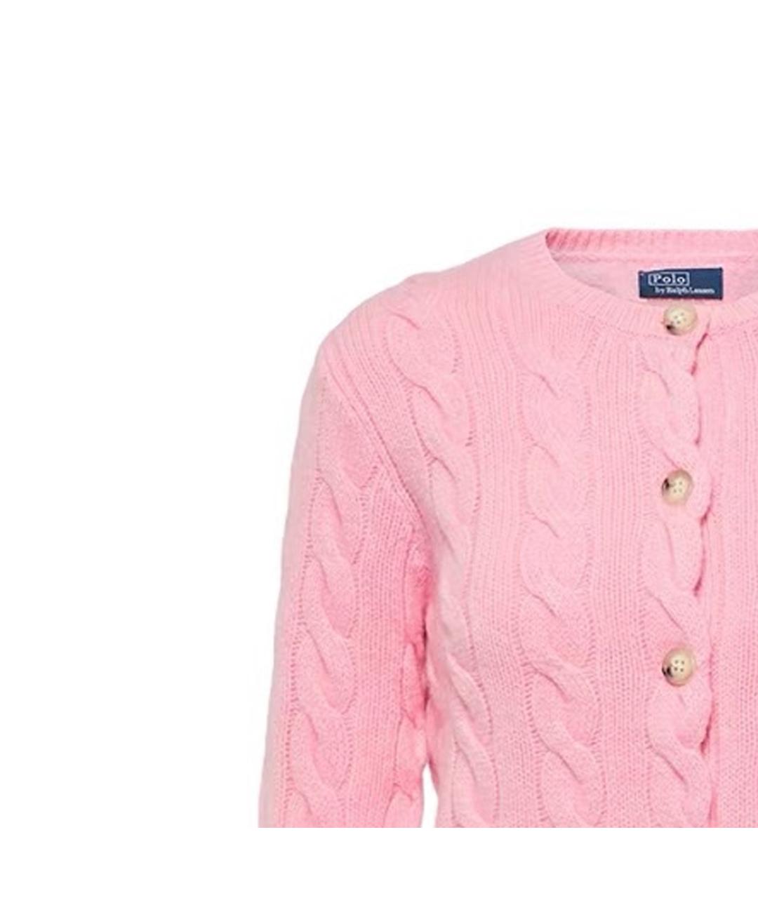 POLO RALPH LAUREN Розовый хлопковый кардиган, фото 2