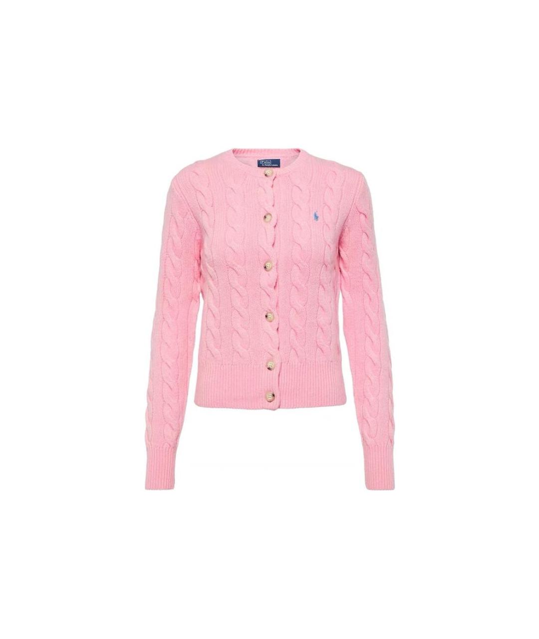 POLO RALPH LAUREN Розовый хлопковый кардиган, фото 1