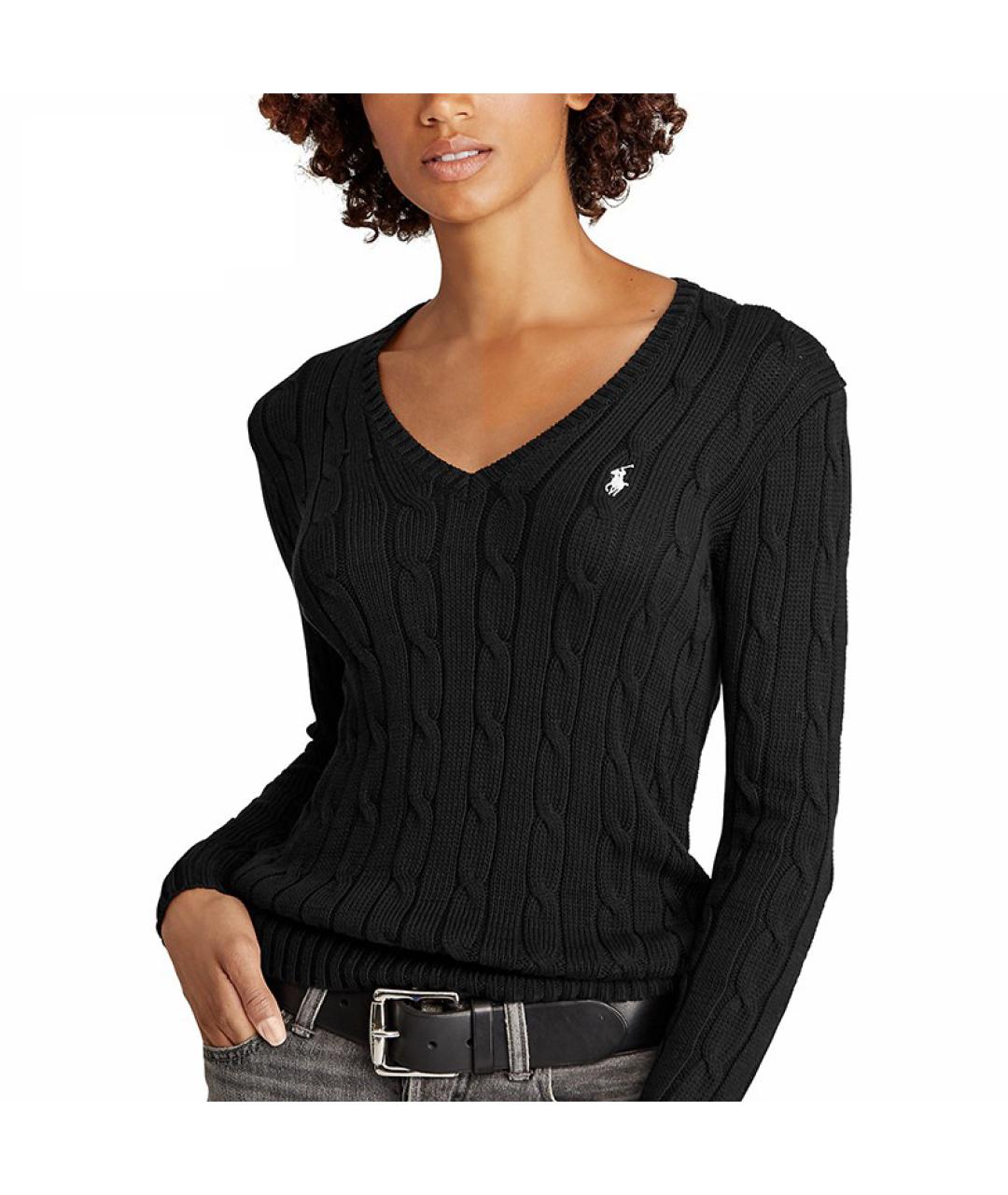 POLO RALPH LAUREN Черный хлопковый джемпер / свитер, фото 4