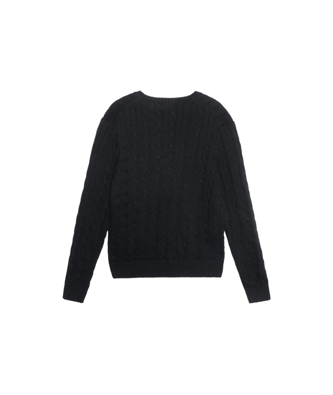 POLO RALPH LAUREN Черный хлопковый джемпер / свитер, фото 2