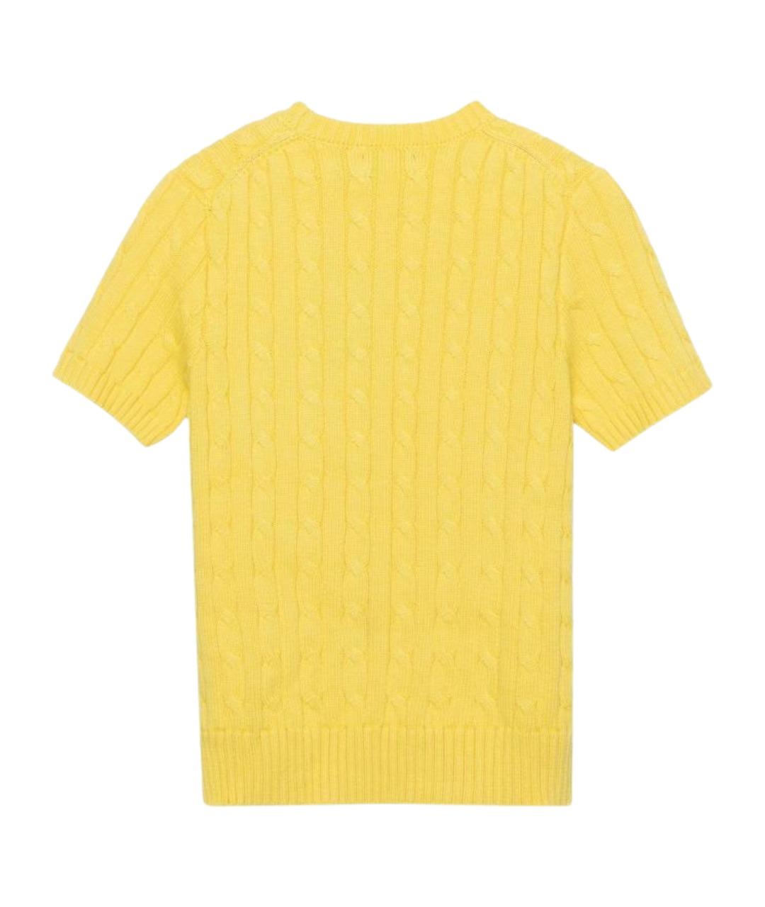 POLO RALPH LAUREN Желтый хлопковый джемпер / свитер, фото 2