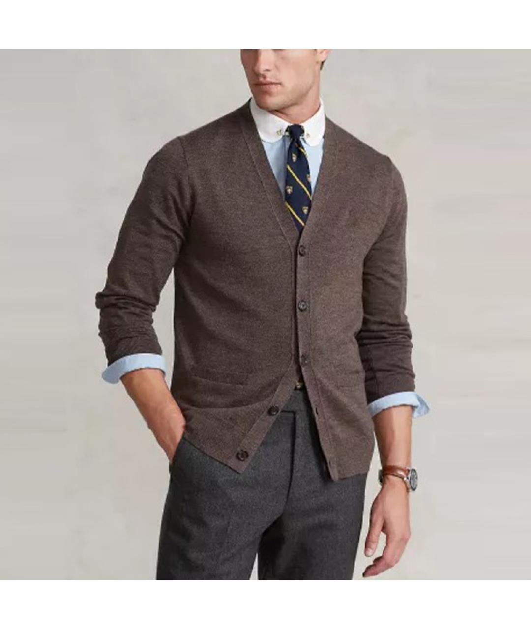 POLO RALPH LAUREN Коричневый кардиган, фото 3