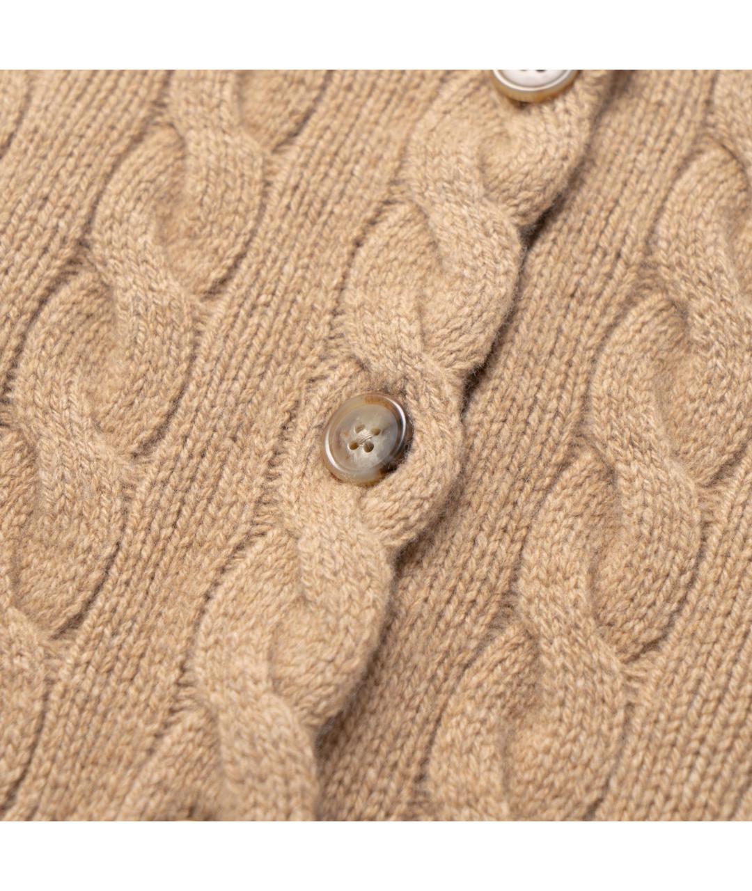POLO RALPH LAUREN Бежевый хлопковый кардиган, фото 4