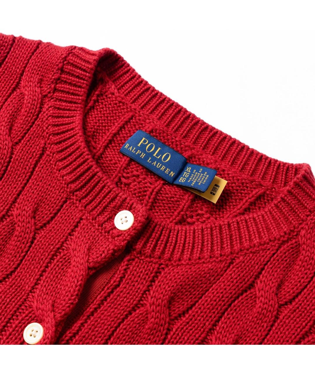 POLO RALPH LAUREN Красный хлопковый кардиган, фото 6