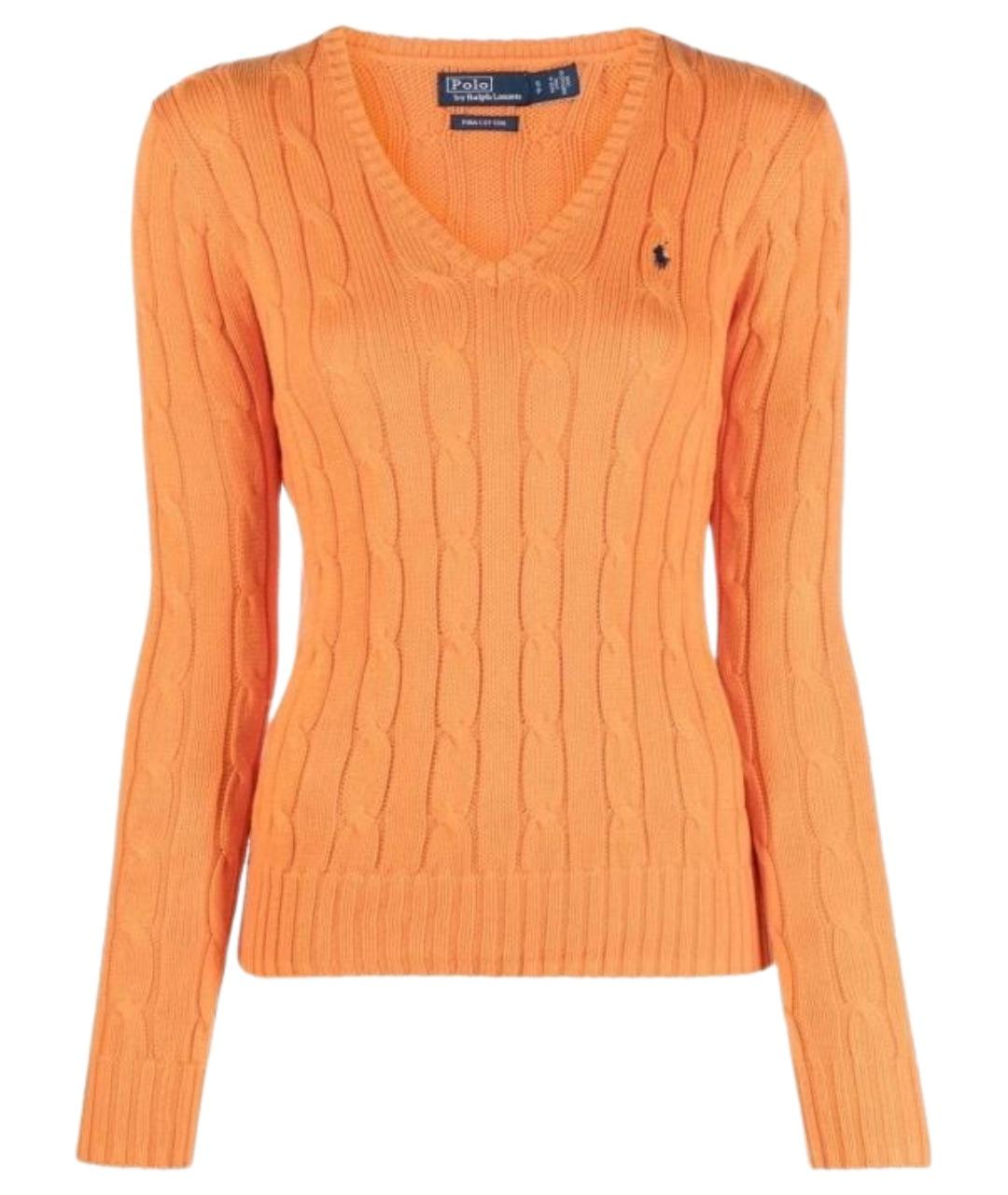 POLO RALPH LAUREN Оранжевый хлопковый джемпер / свитер, фото 1