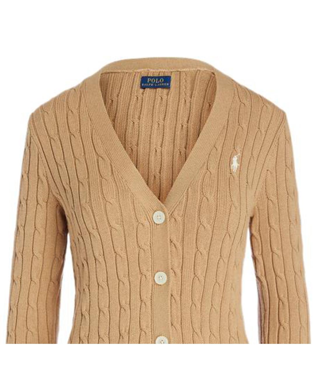 POLO RALPH LAUREN Коричневый хлопковый кардиган, фото 5