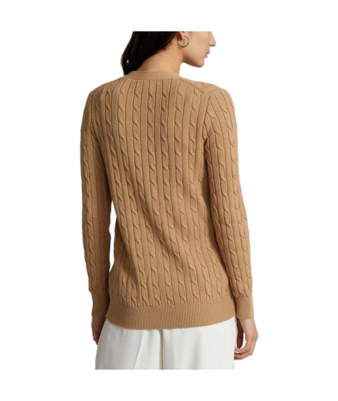 POLO RALPH LAUREN Коричневый хлопковый кардиган, фото 4