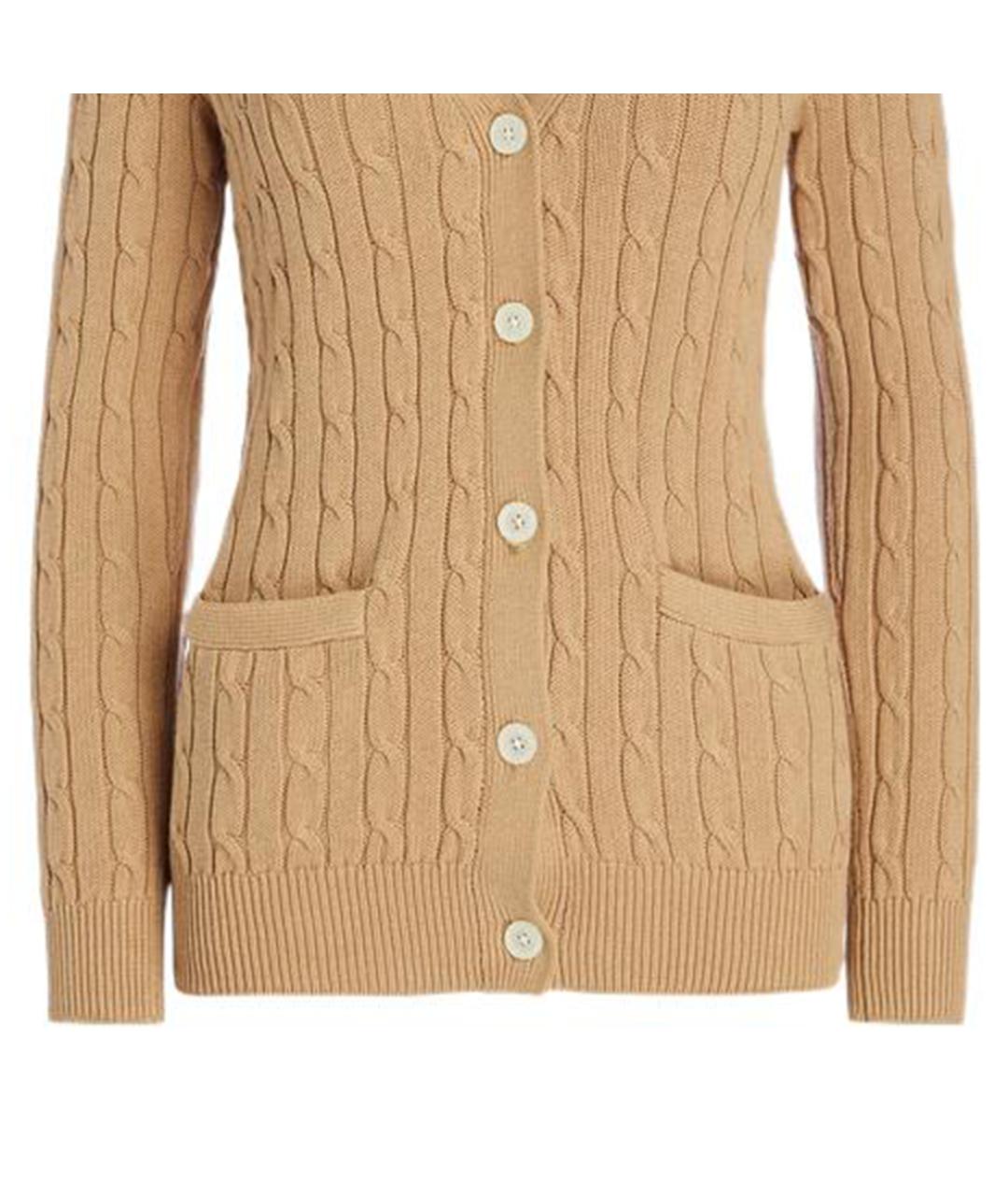 POLO RALPH LAUREN Коричневый хлопковый кардиган, фото 6