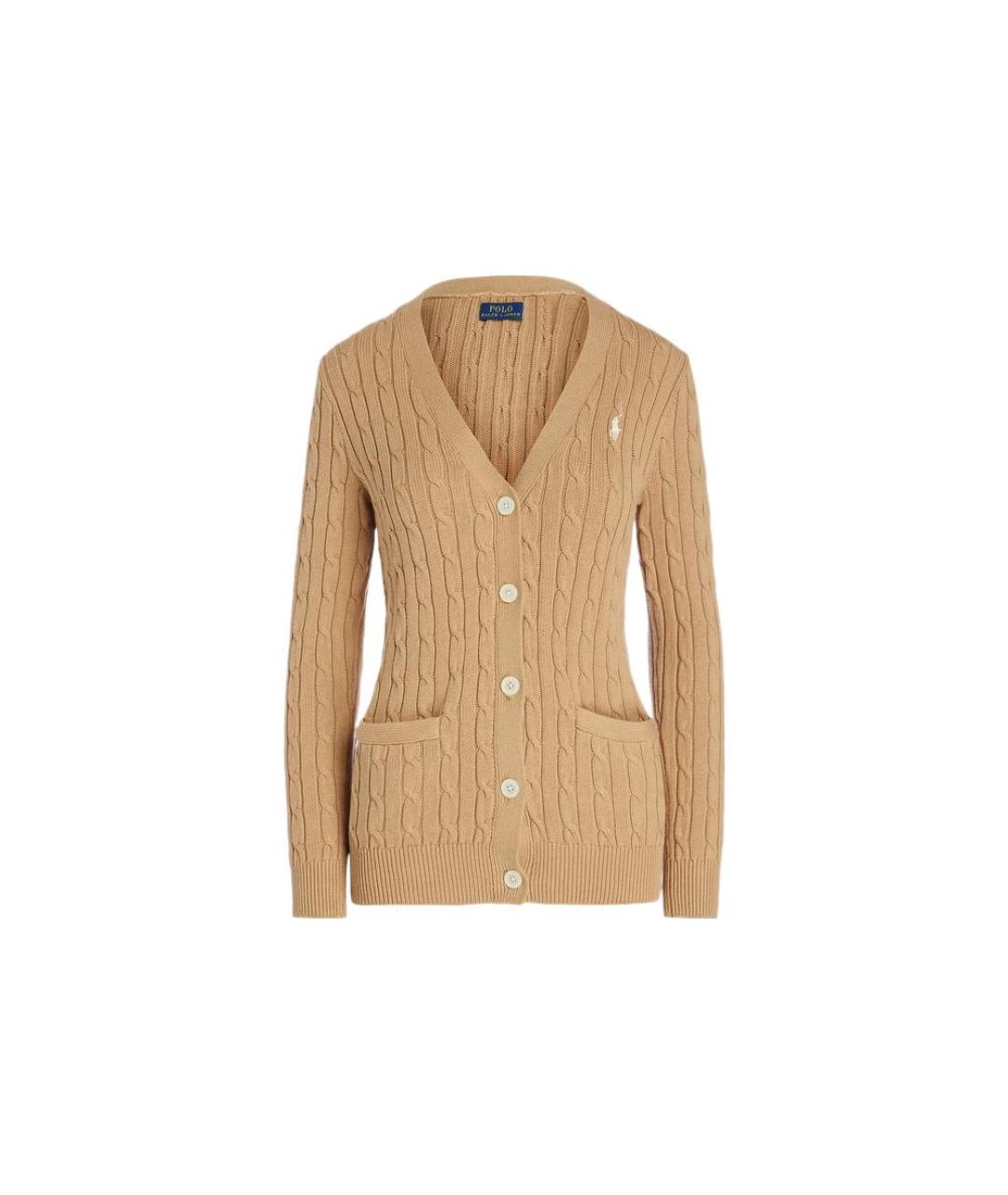 POLO RALPH LAUREN Коричневый хлопковый кардиган, фото 1