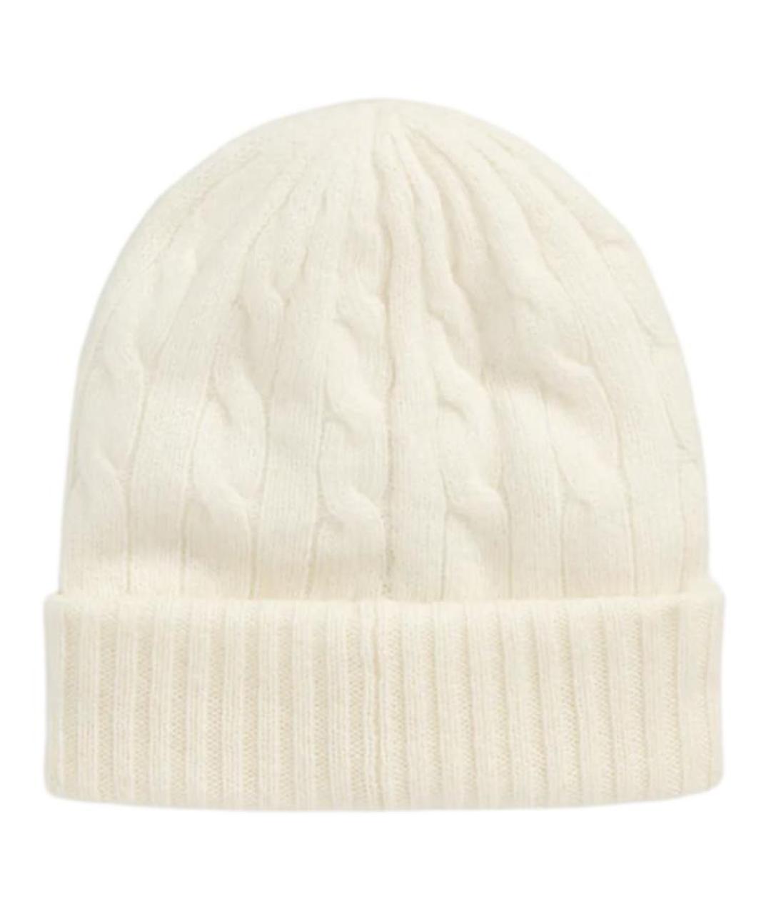 POLO RALPH LAUREN Белая кашемировая шапка, фото 2