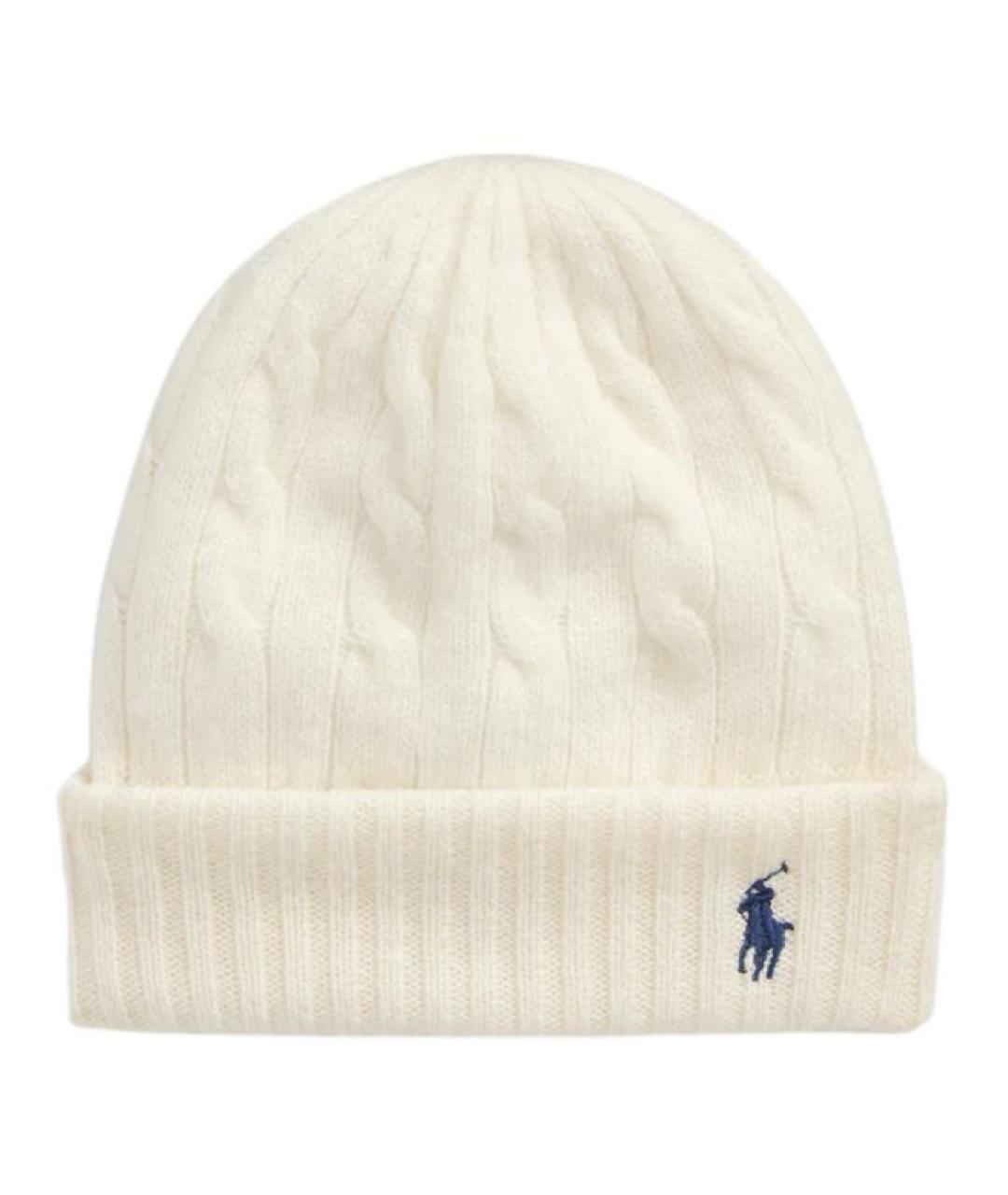 POLO RALPH LAUREN Белая кашемировая шапка, фото 1