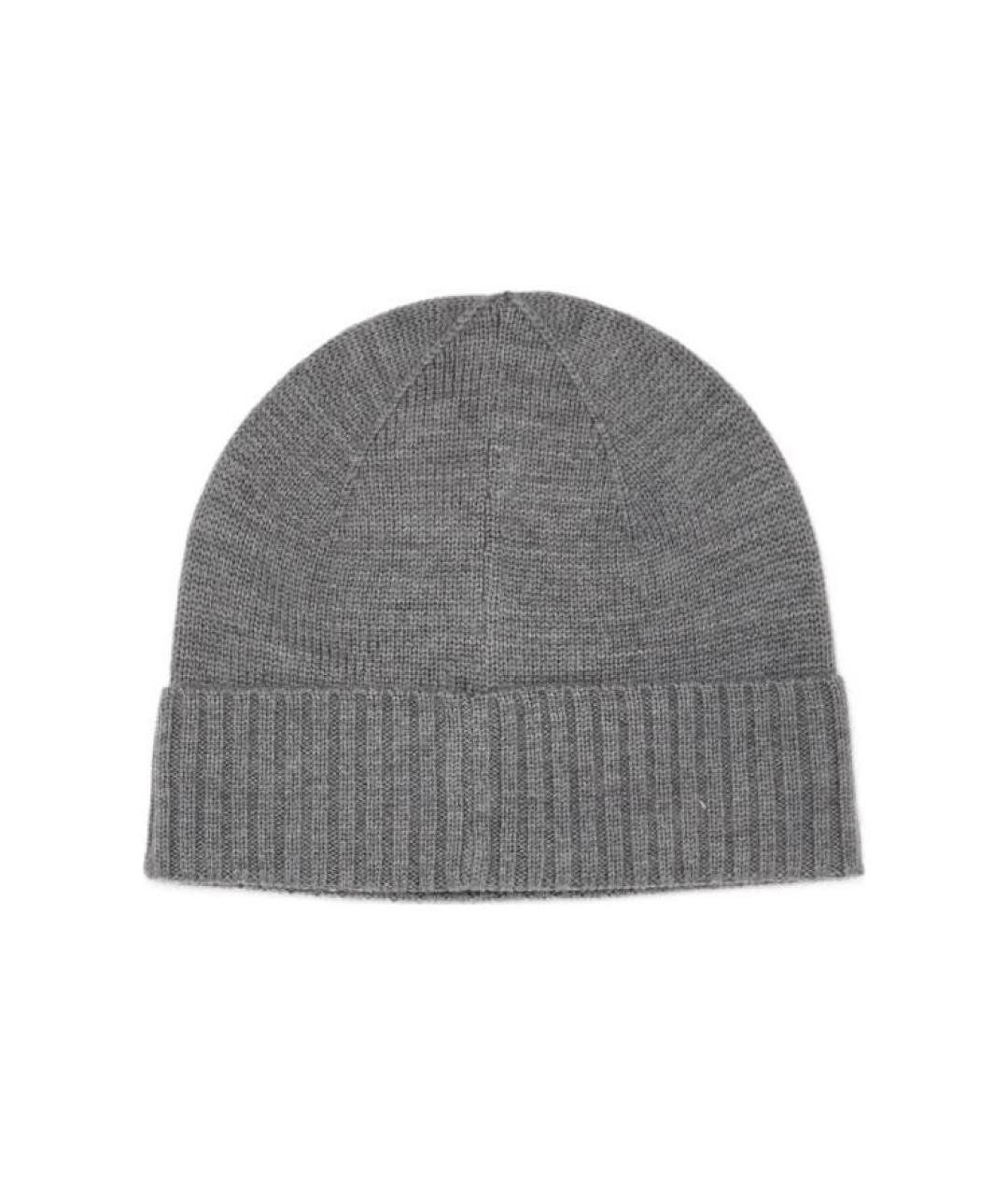 POLO RALPH LAUREN Серая шерстяная шапка, фото 2