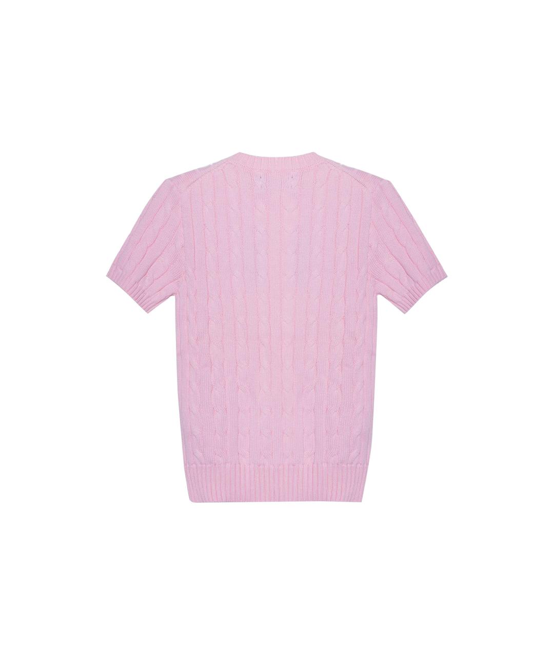 POLO RALPH LAUREN Розовый хлопковый джемпер / свитер, фото 2