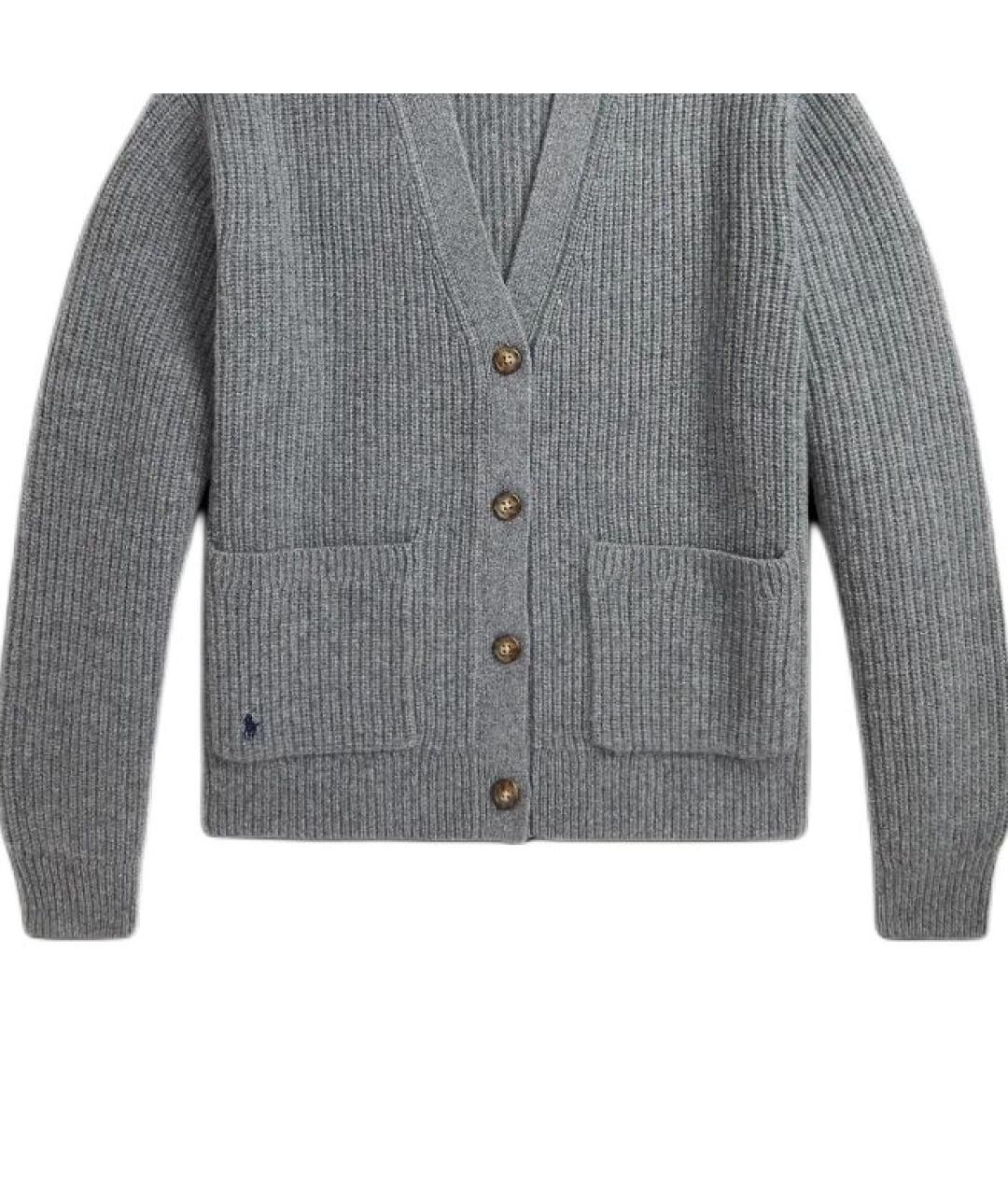 POLO RALPH LAUREN Серый хлопковый кардиган, фото 3