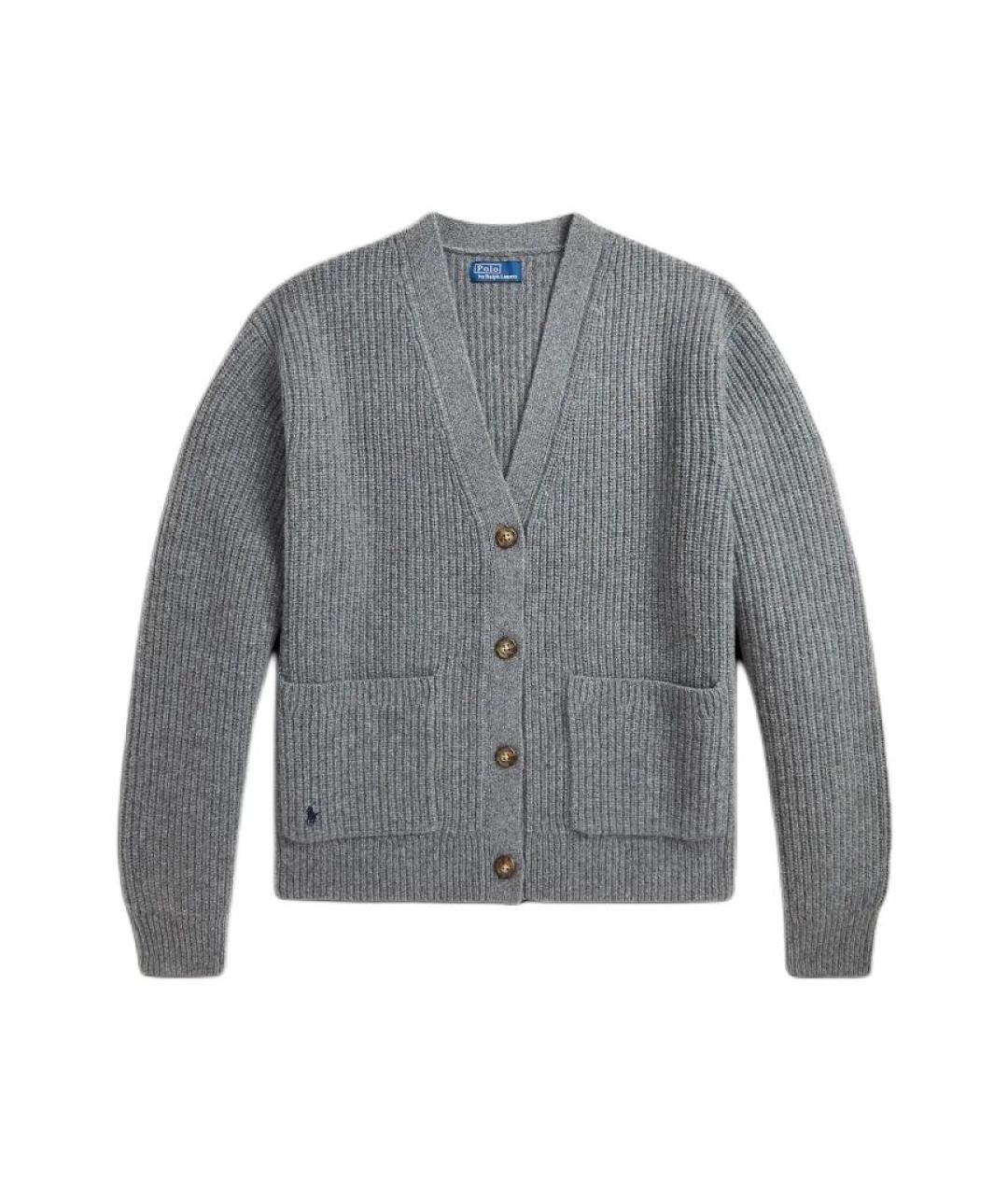 POLO RALPH LAUREN Серый хлопковый кардиган, фото 1