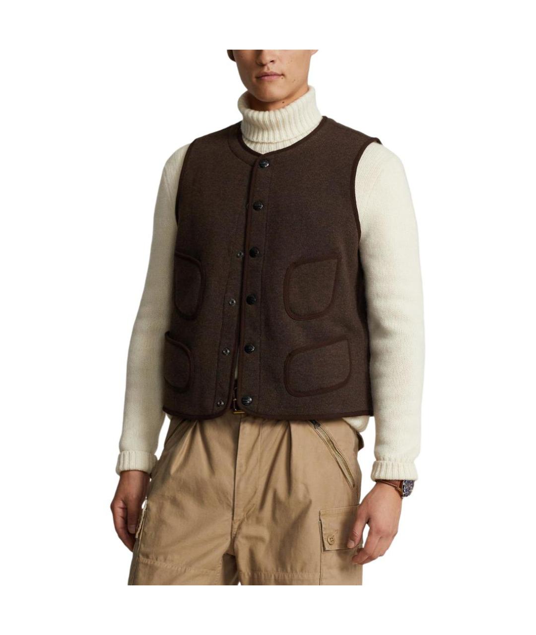 POLO RALPH LAUREN Коричневый жилет, фото 4