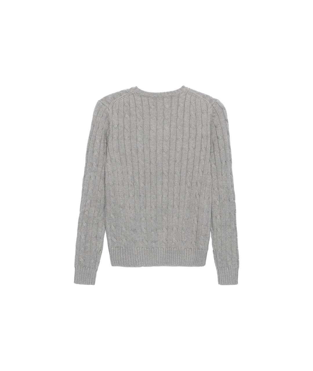 POLO RALPH LAUREN Серый хлопковый джемпер / свитер, фото 2