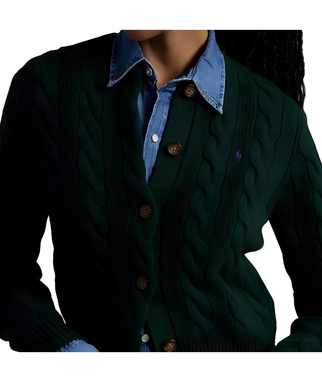 POLO RALPH LAUREN Зеленый хлопковый кардиган, фото 6